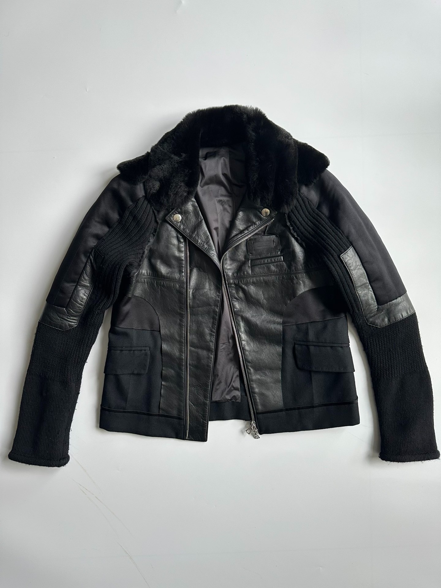 UNDERCOVER 09FW Patchwork Leather Jacket — label