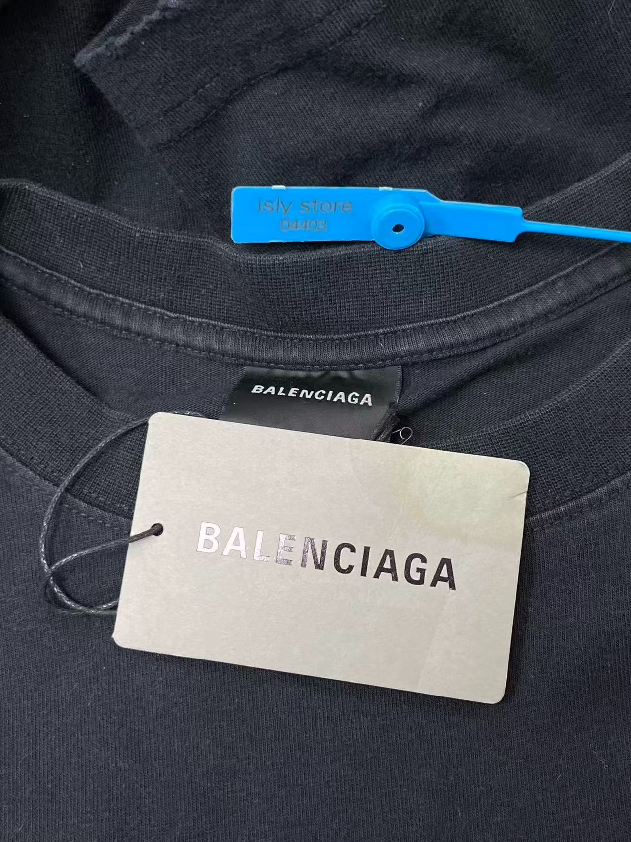 Balenciaga Fake Two-Piece Long Sleeve Tee — label