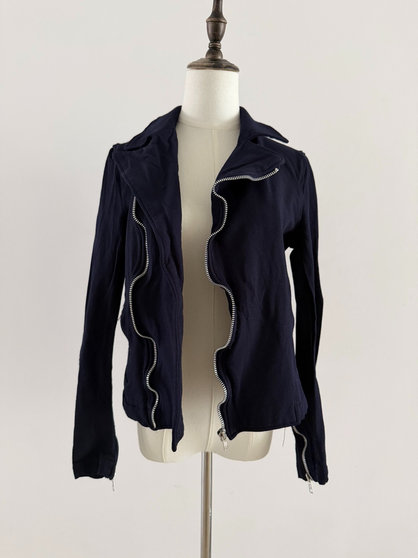 Comme des Garcons Navy Motorcycle Jacket