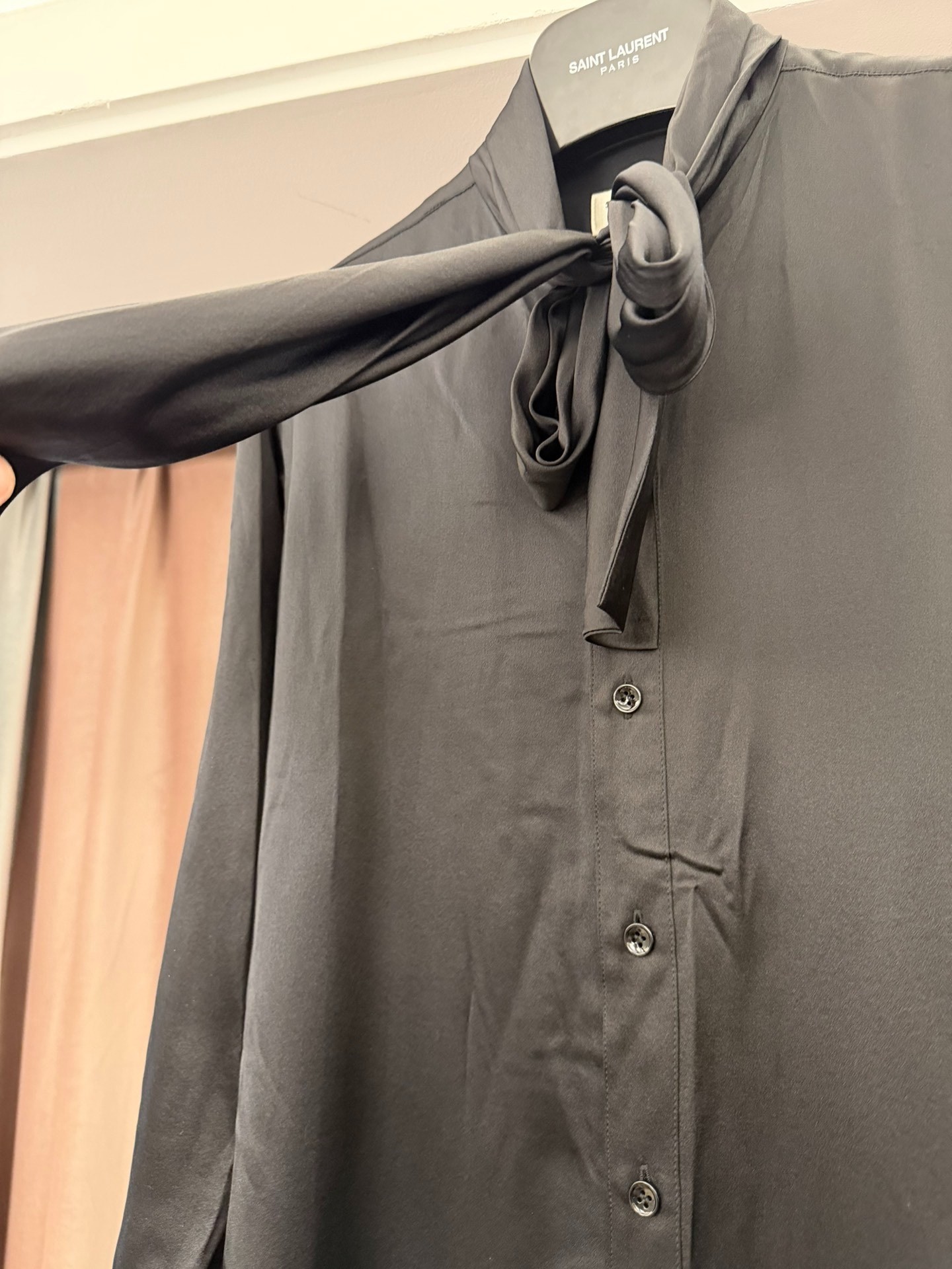 Saint Laurent Silk Necktie Shirt — back