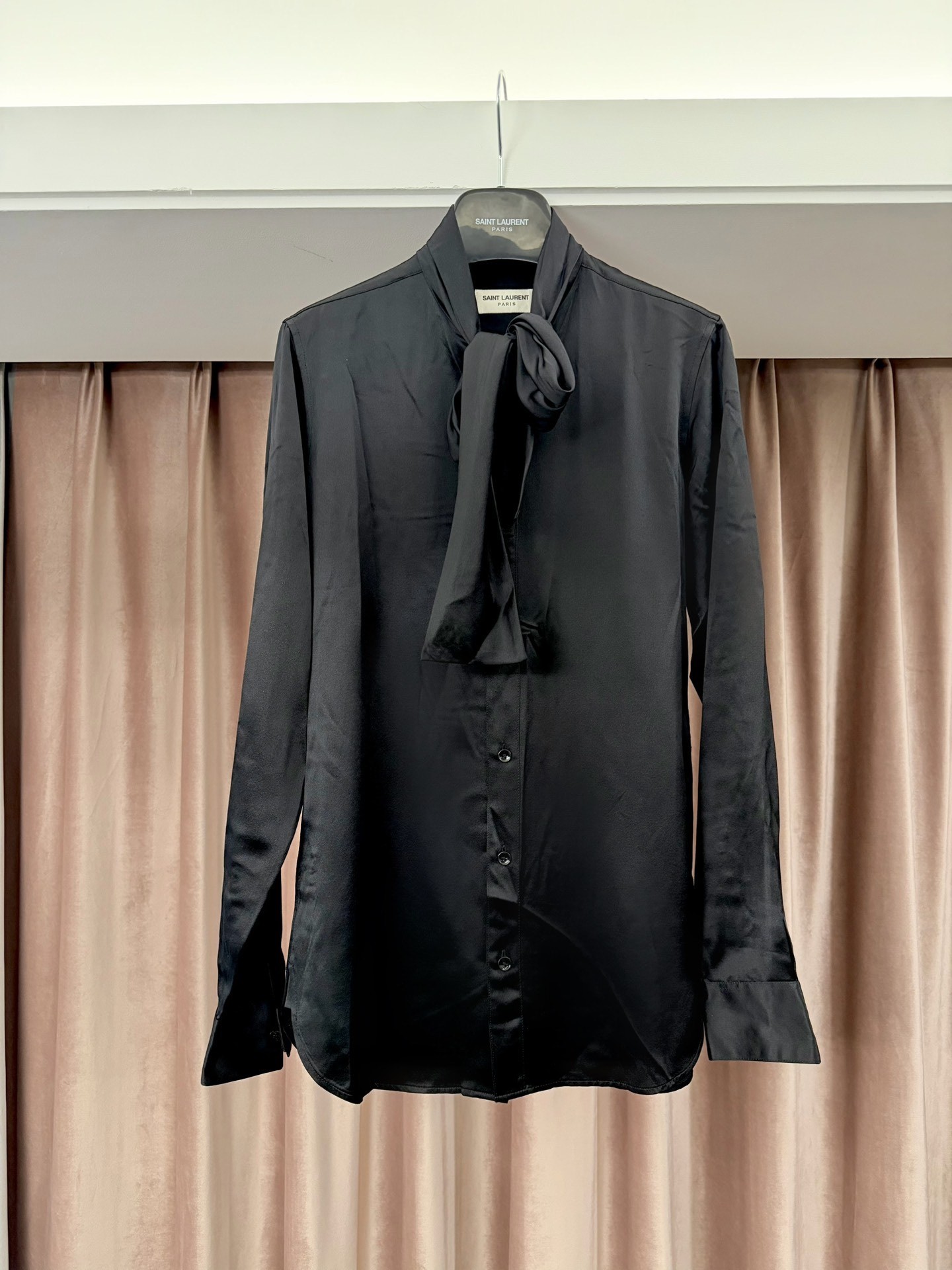 Saint Laurent Silk Necktie Shirt — front