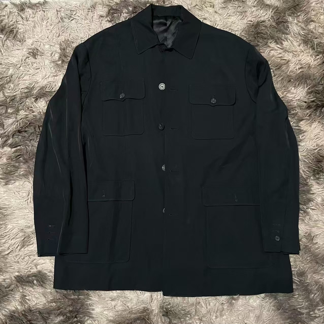 Balenciaga Black Multi-Pocket Workwear Jacket