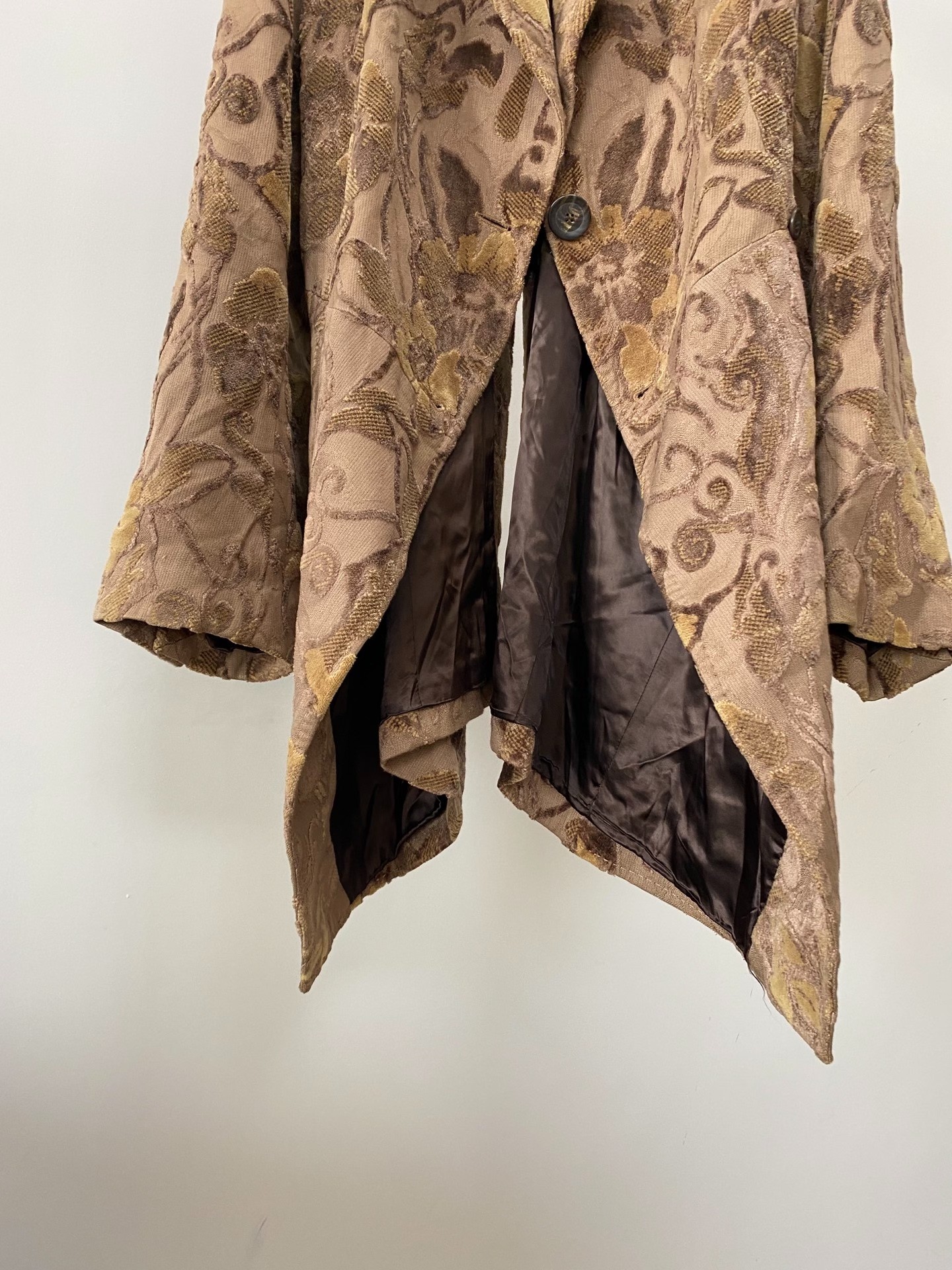 Ann Demeulemeester 1994 Velvet Floral Coat — back