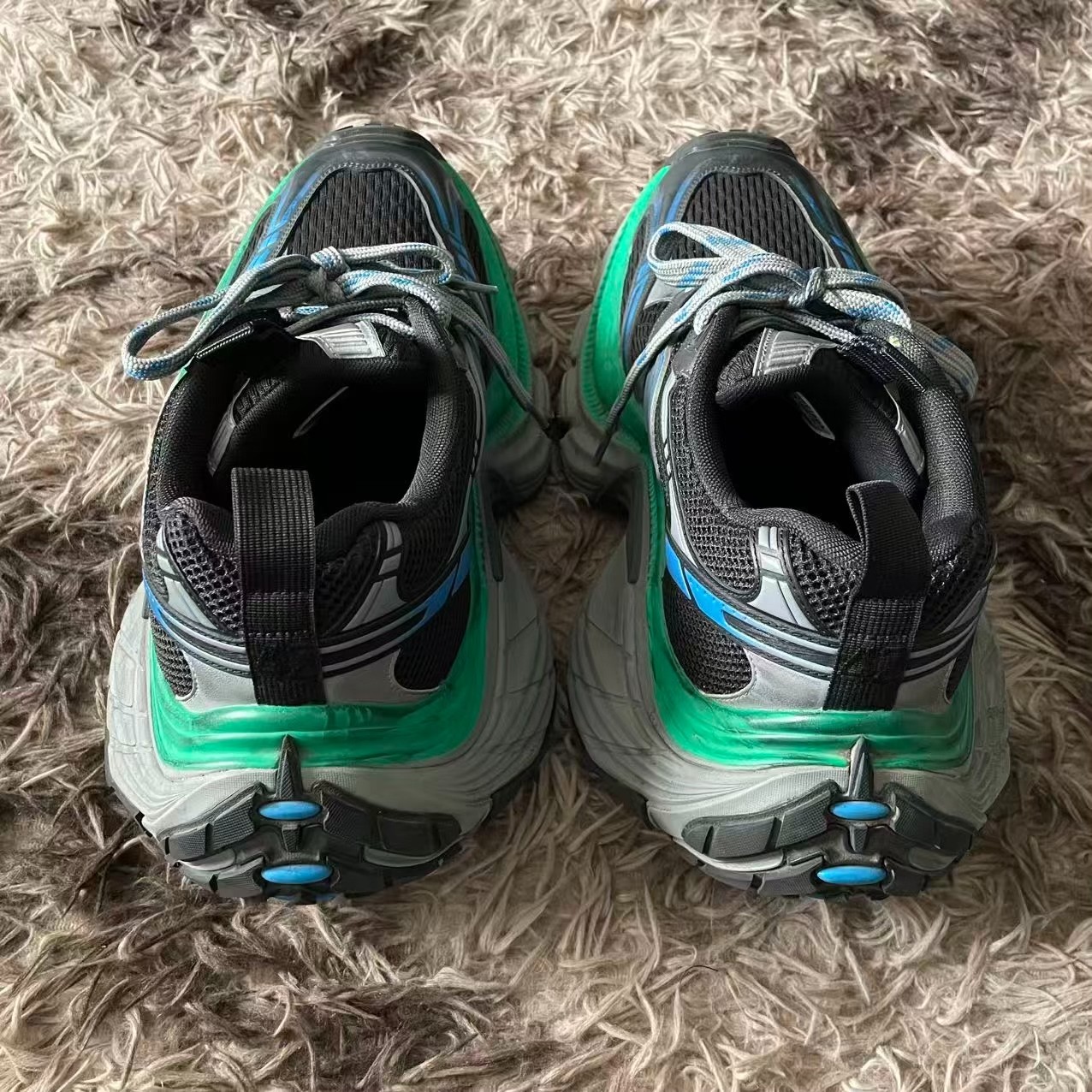 Balenciaga 10XL Black Green Dad Sneakers — detail