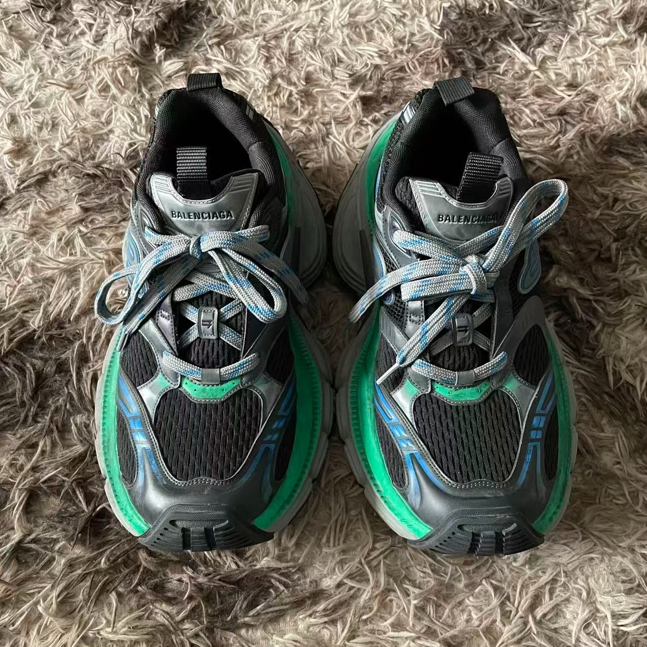 Balenciaga 10XL Black Green Dad Sneakers