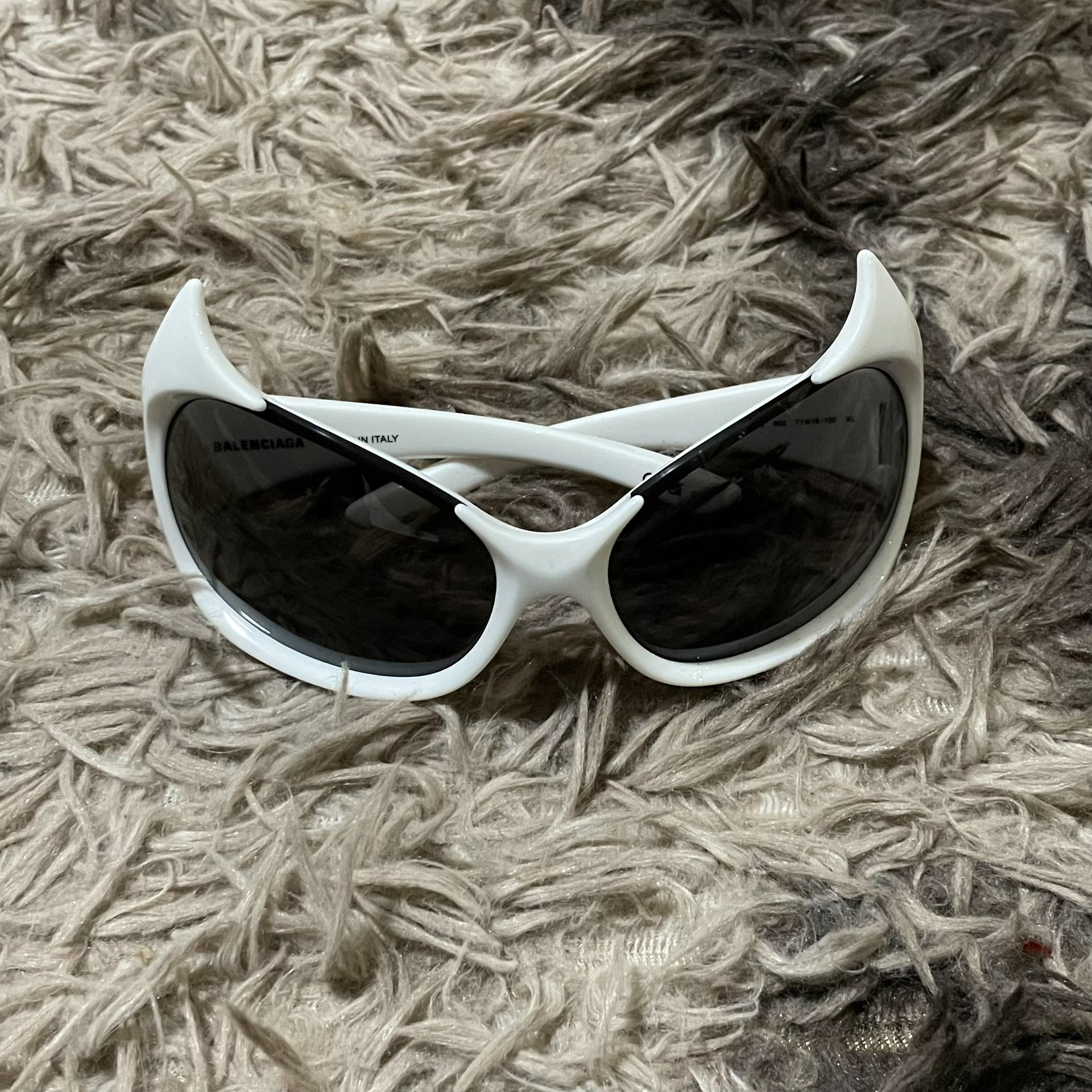 Balenciaga Unisex White Sunglasses — front