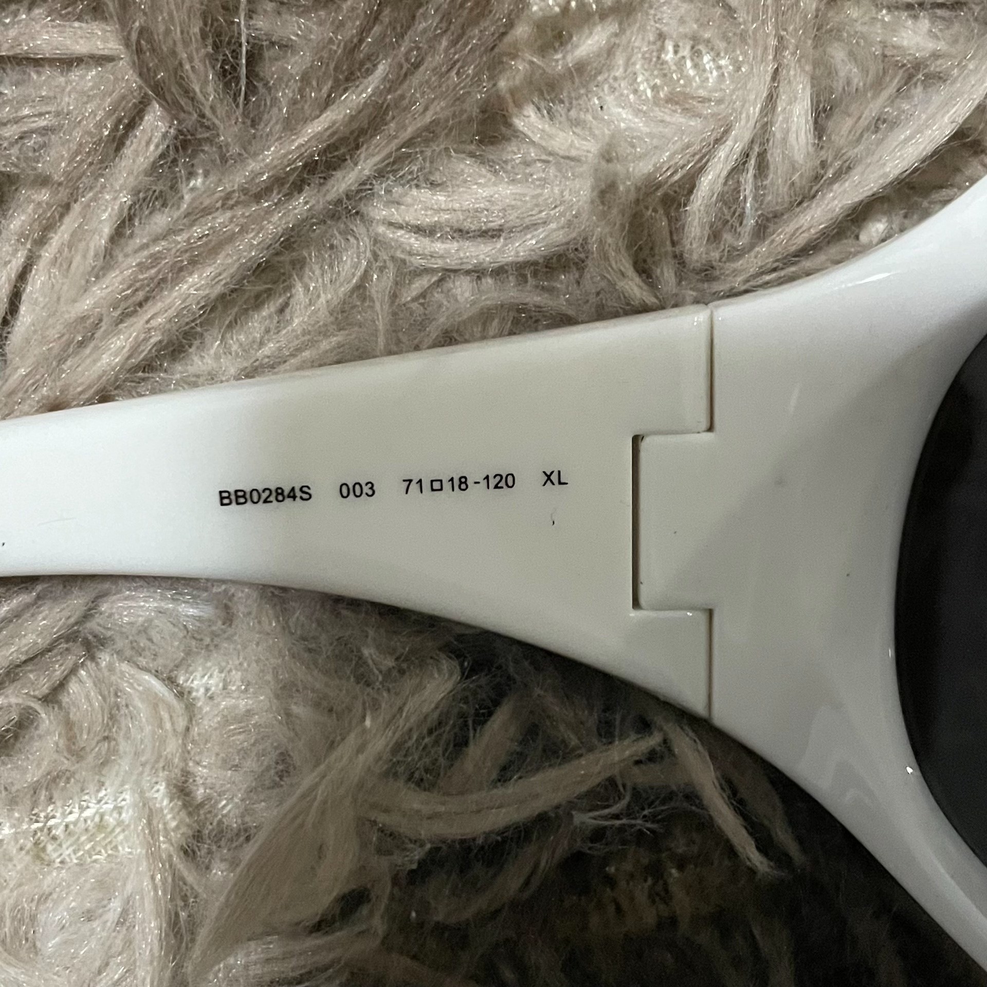 Balenciaga Unisex White Sunglasses — label