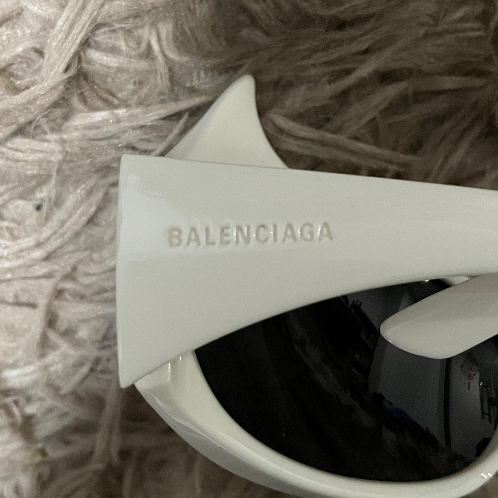 Balenciaga Unisex White Sunglasses — back