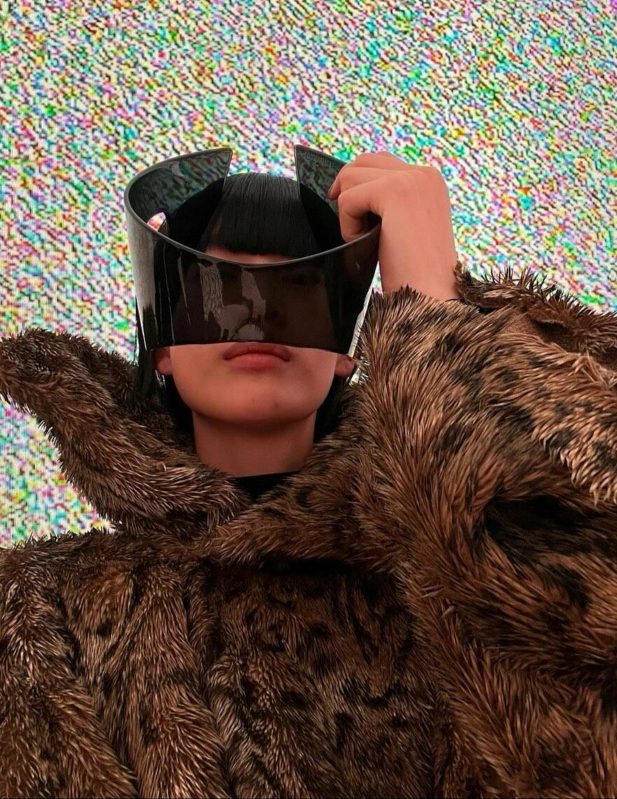 Balenciaga Full-Coverage Mask Sunglasses — back