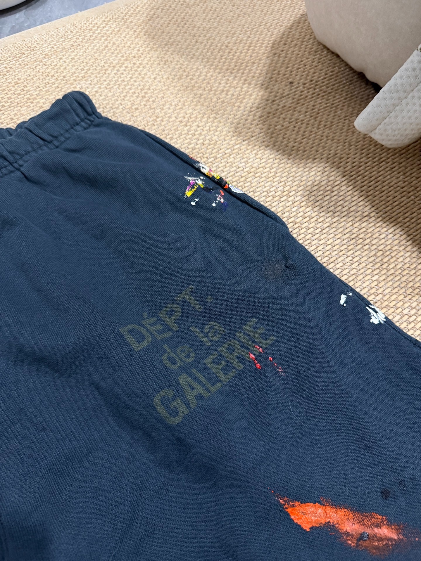 Gallery Dept Navy Paint Splatter Sweatpants — front