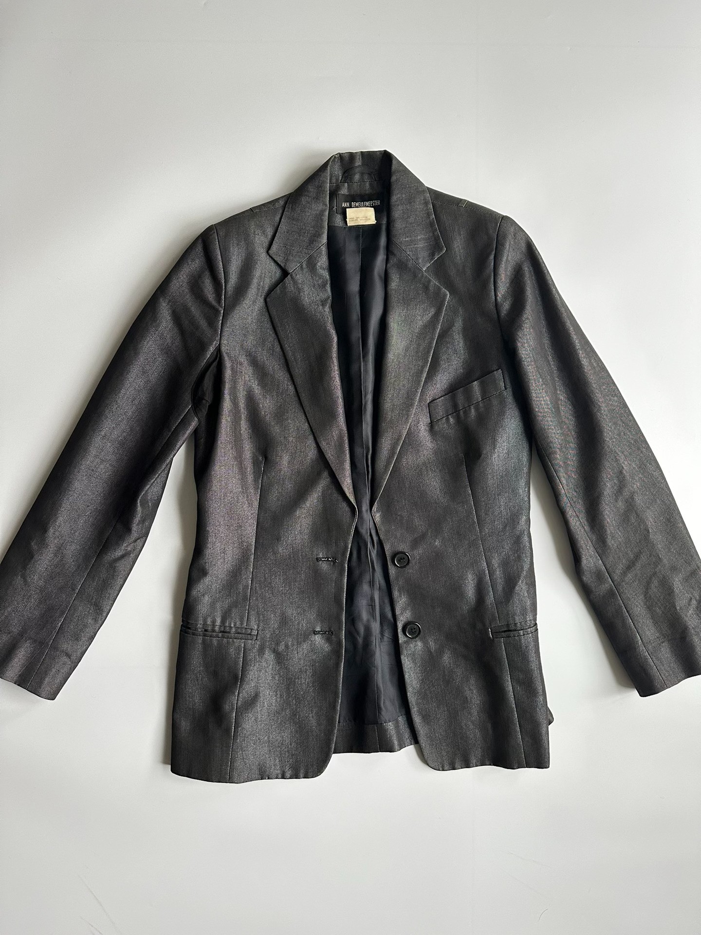 Ann Demeulemeester Metallic Blazer — label