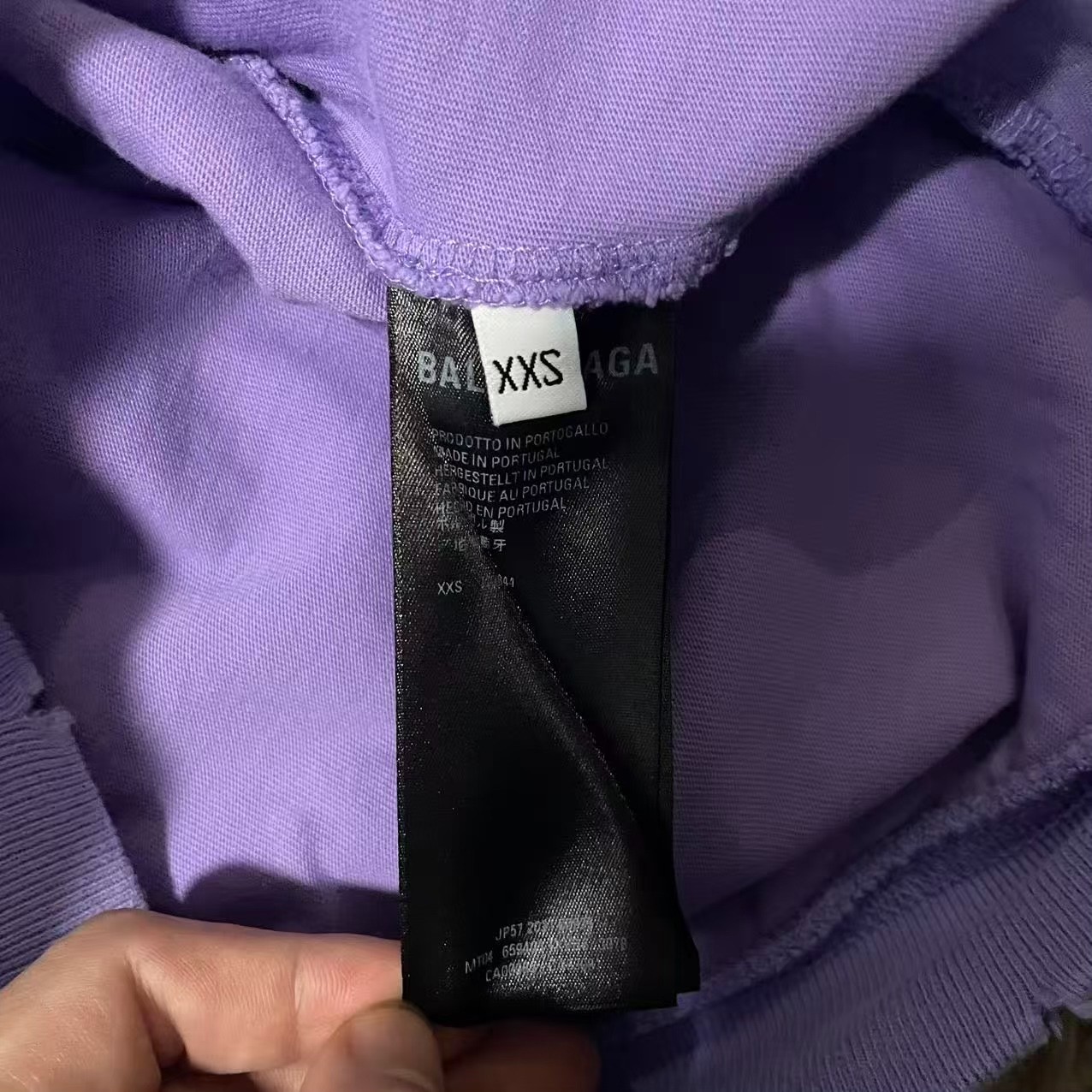 Balenciaga Lavender Distressed Hoodie — back