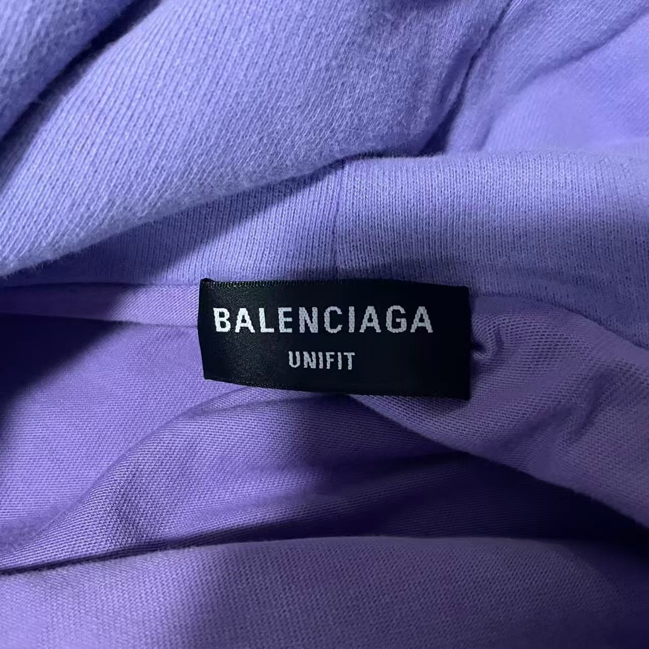 Balenciaga Lavender Distressed Hoodie — detail