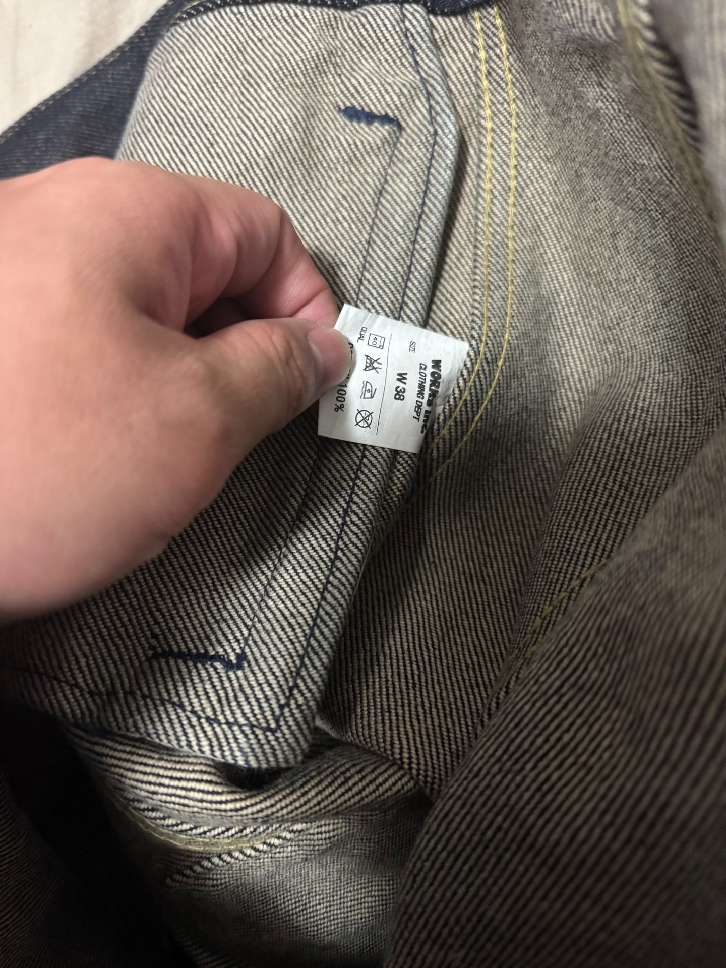 IRON HEART 526SV Denim Vest — label