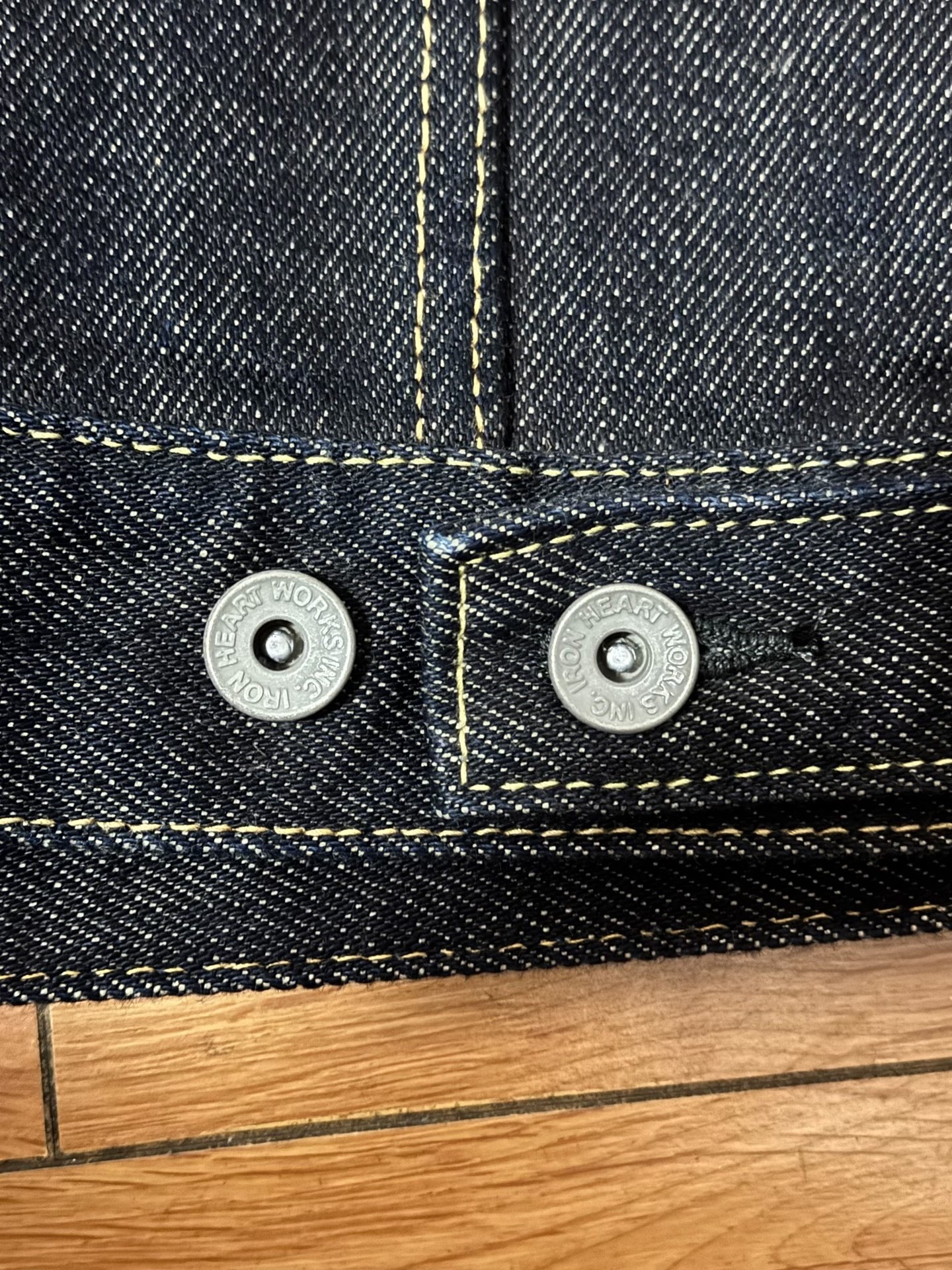 IRON HEART 526SV Denim Vest — detail