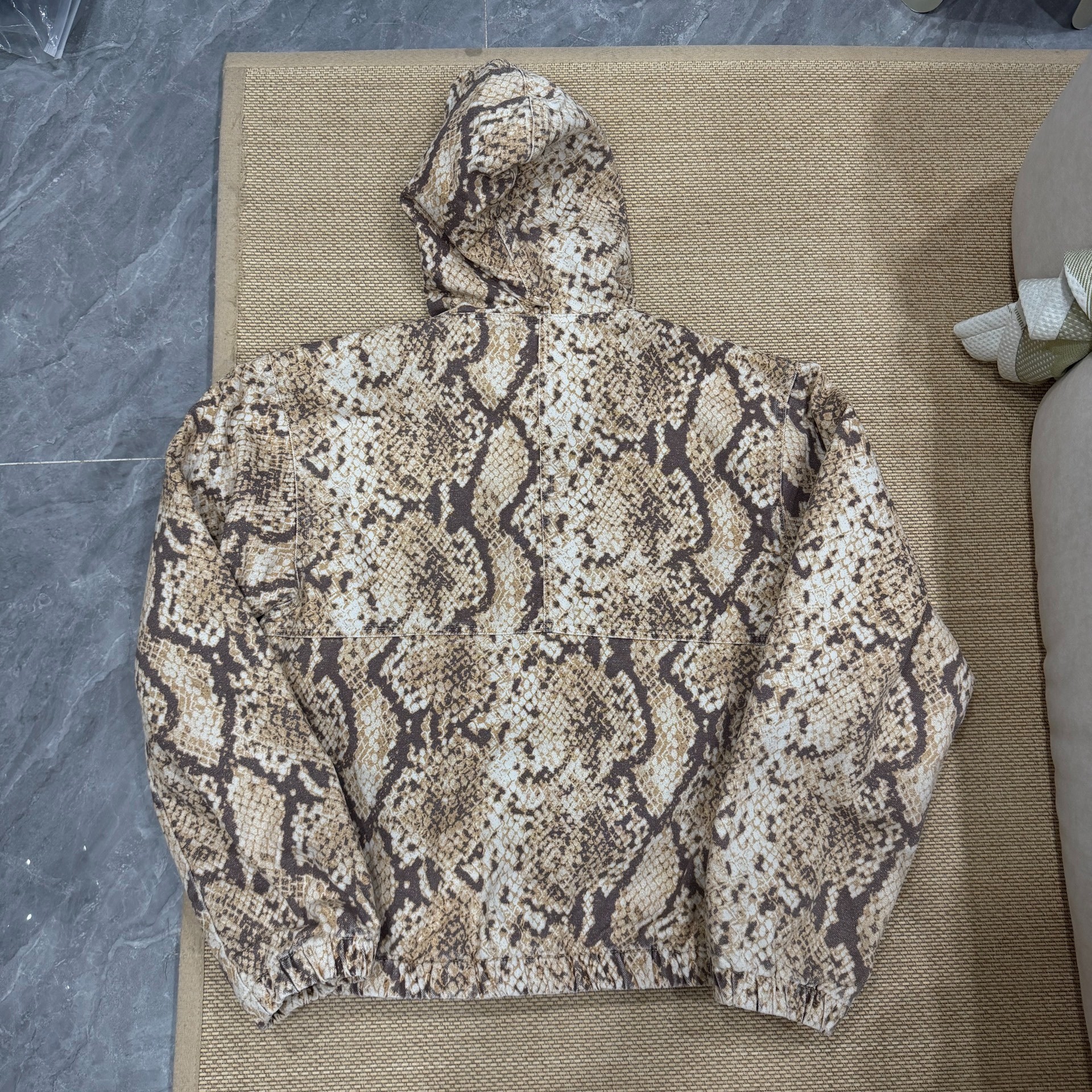 Stussy FW23 Snake Print Insulated Jacket — front