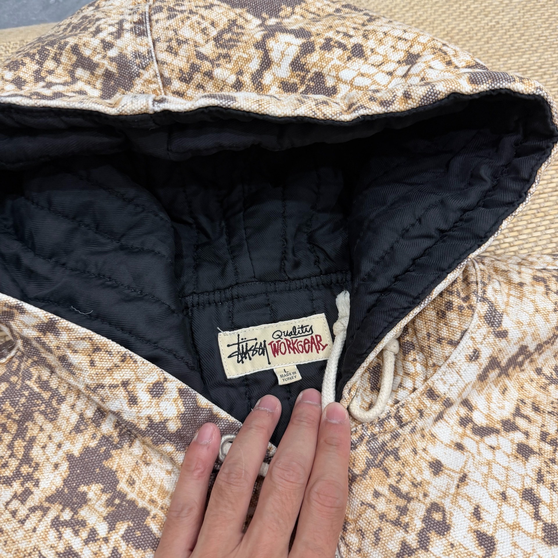 Stussy FW23 Snake Print Insulated Jacket — back