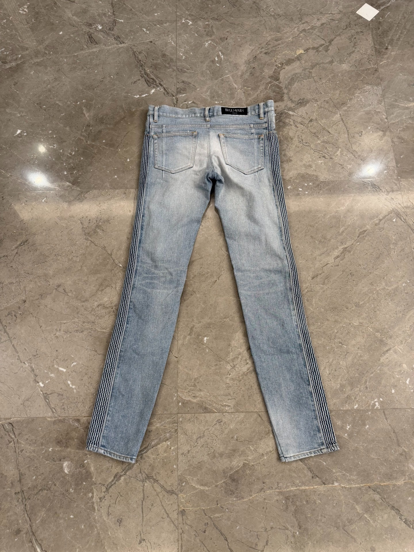 Balmain Washed Blue Straight-Leg Jeans
