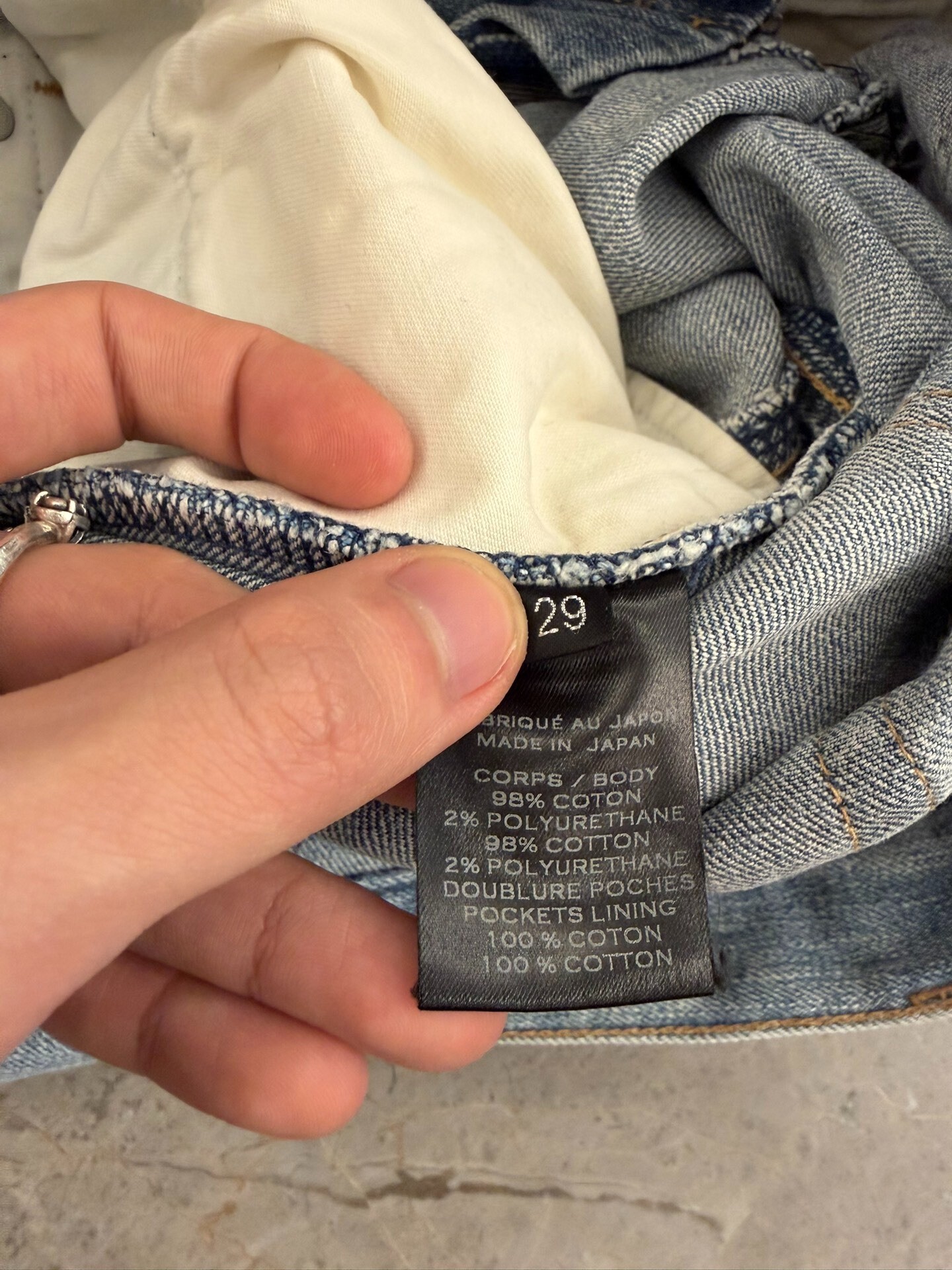 Balmain Washed Blue Straight-Leg Jeans — label
