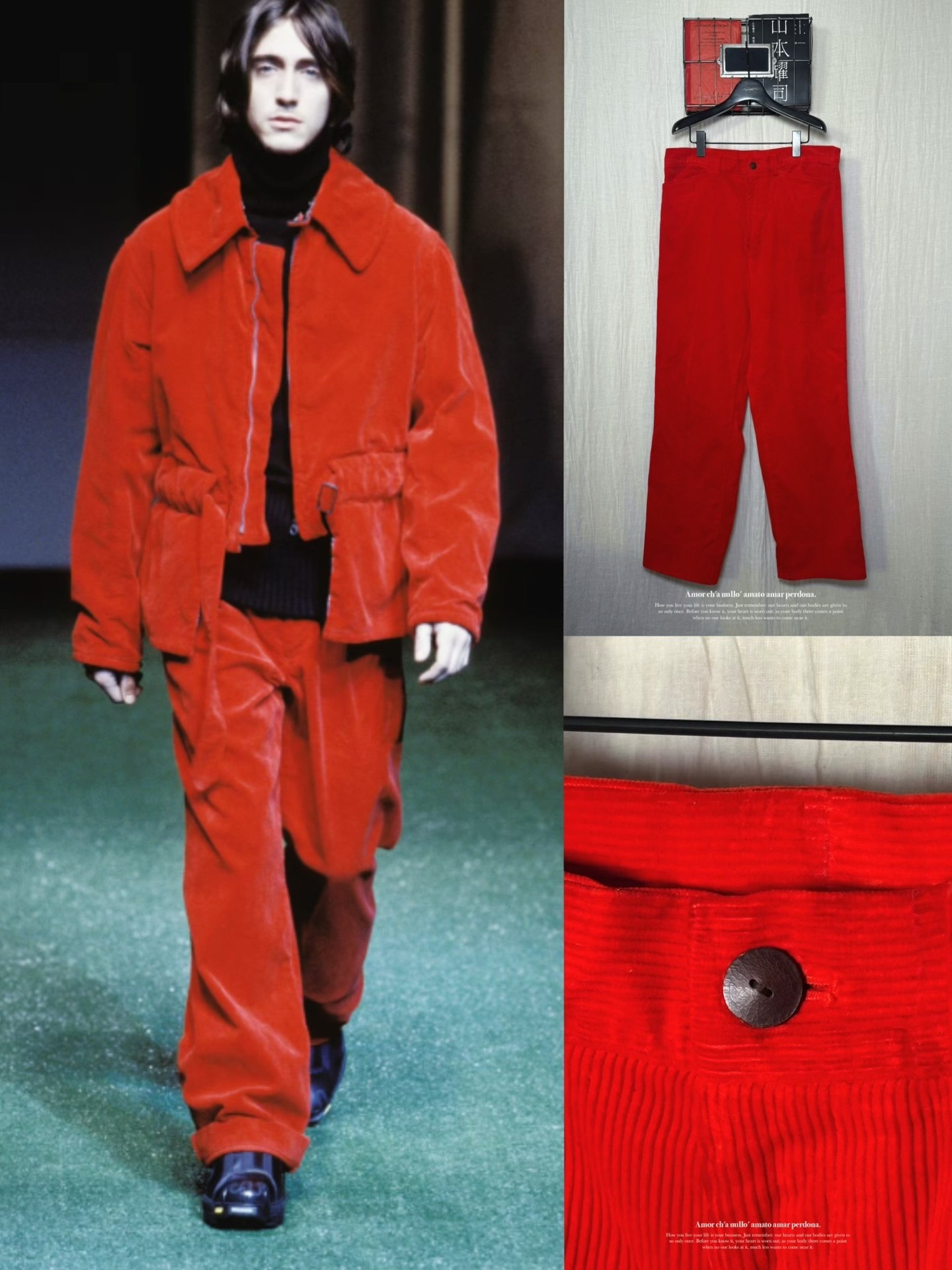 Yohji Yamamoto 02AW Red Corduroy Pants