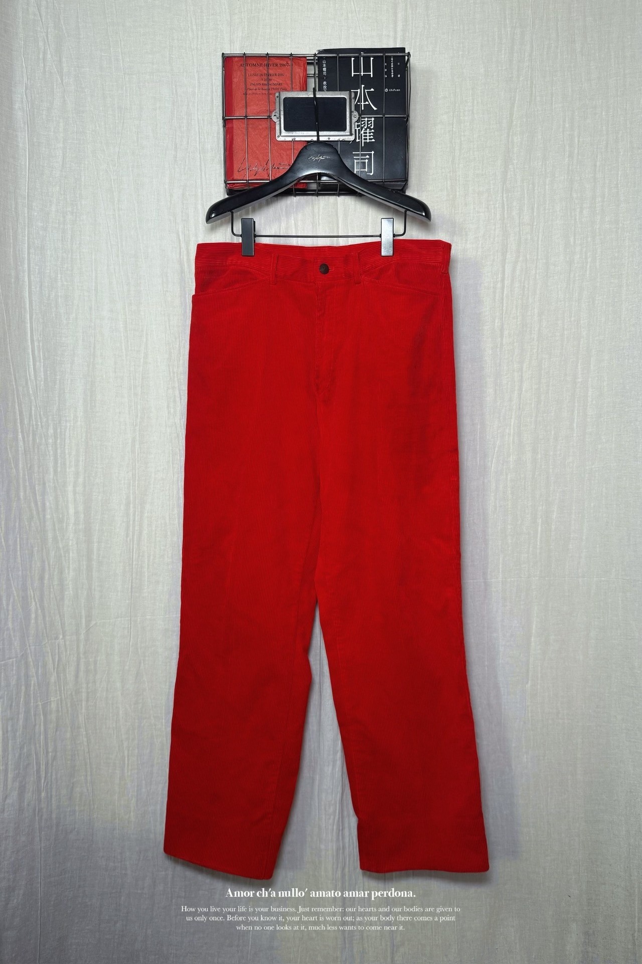 Yohji Yamamoto 02AW Red Corduroy Pants — back
