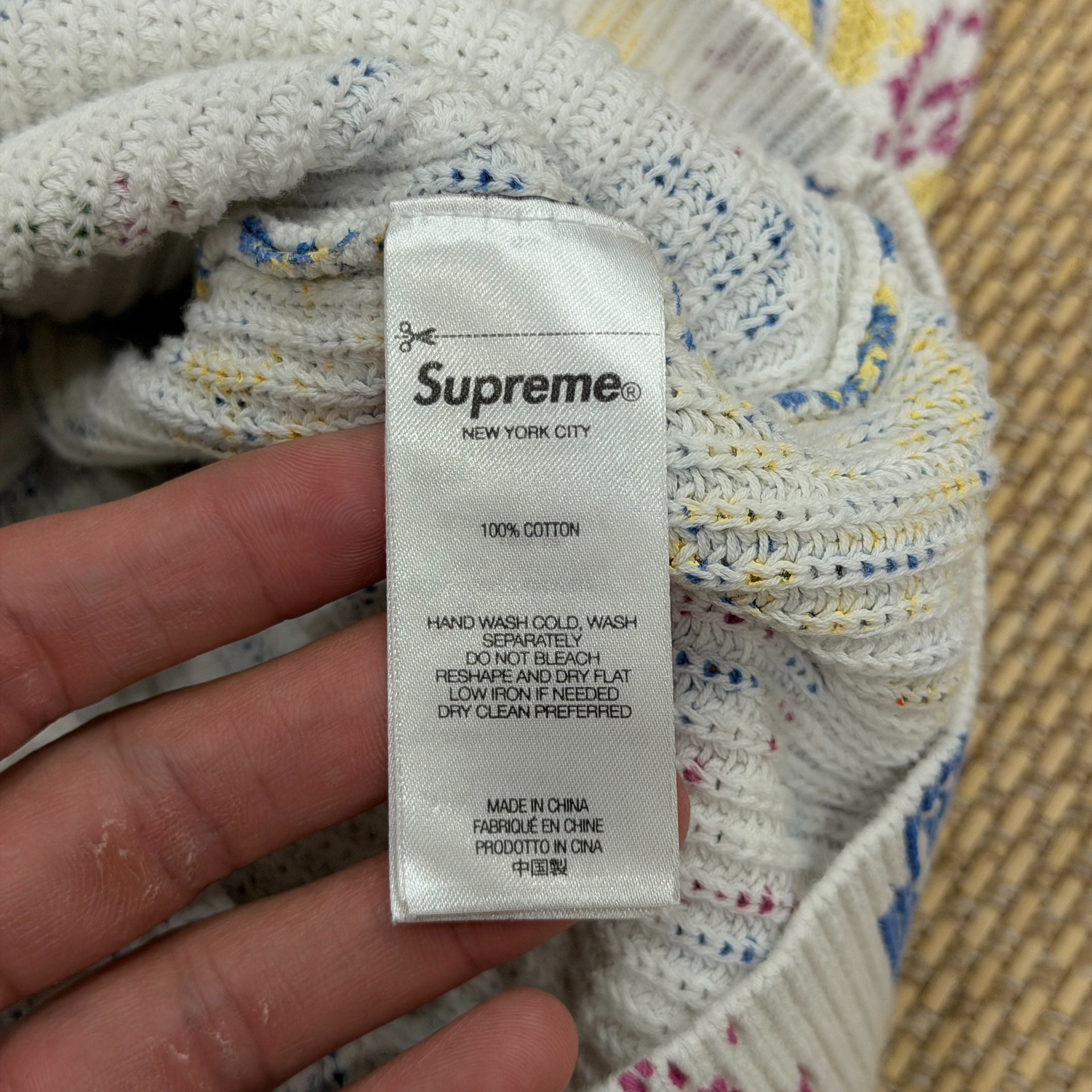 Supreme SS24 Week15 Paisley Sweater — label