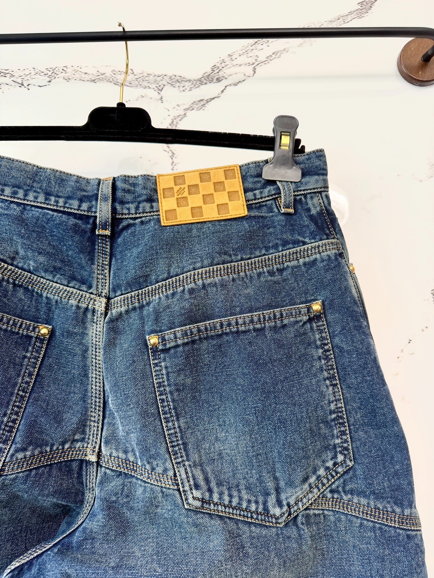 Louis Vuitton x Nigo Denim Work Shorts — back