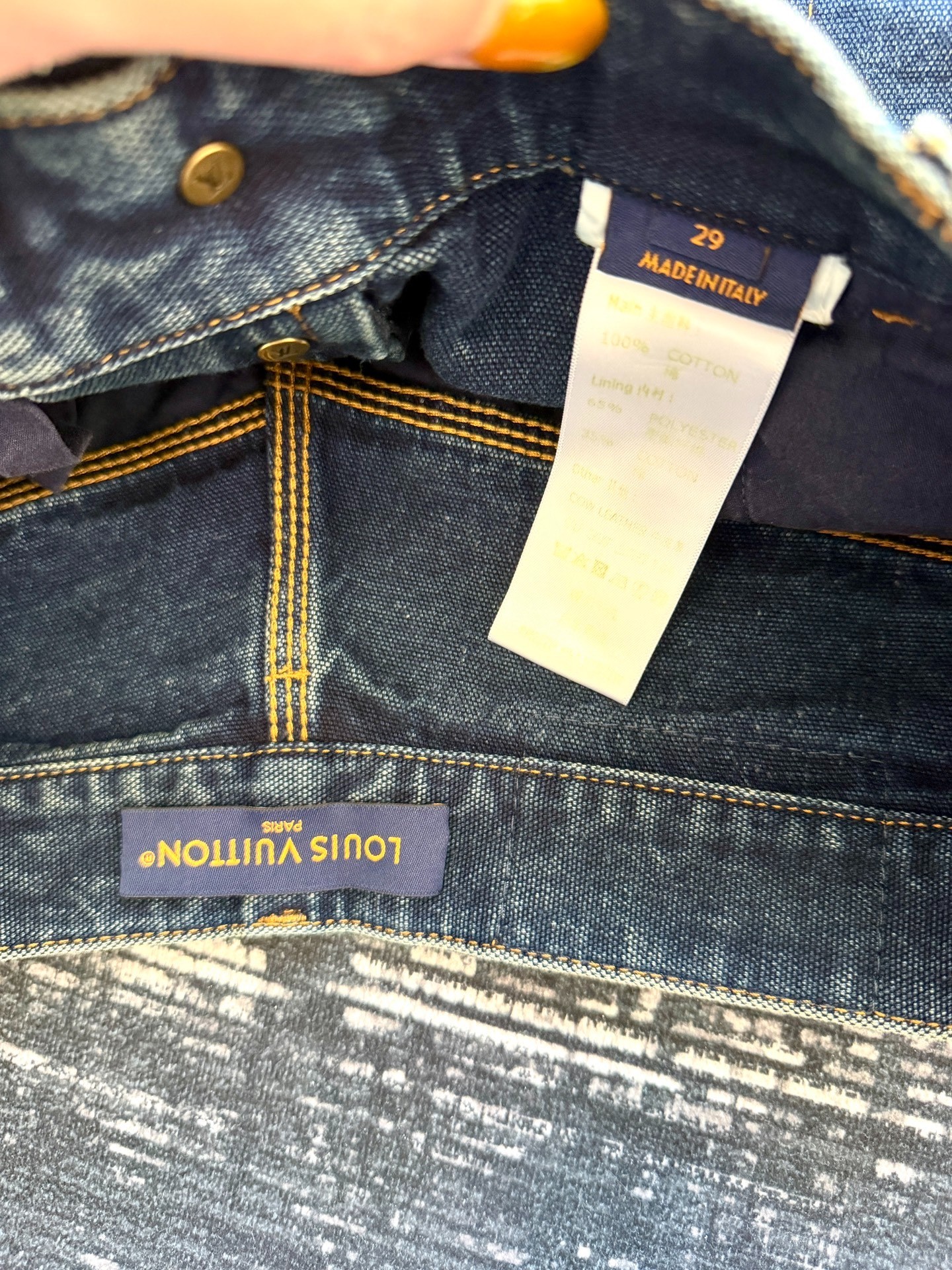 Louis Vuitton x Nigo Denim Work Shorts — label