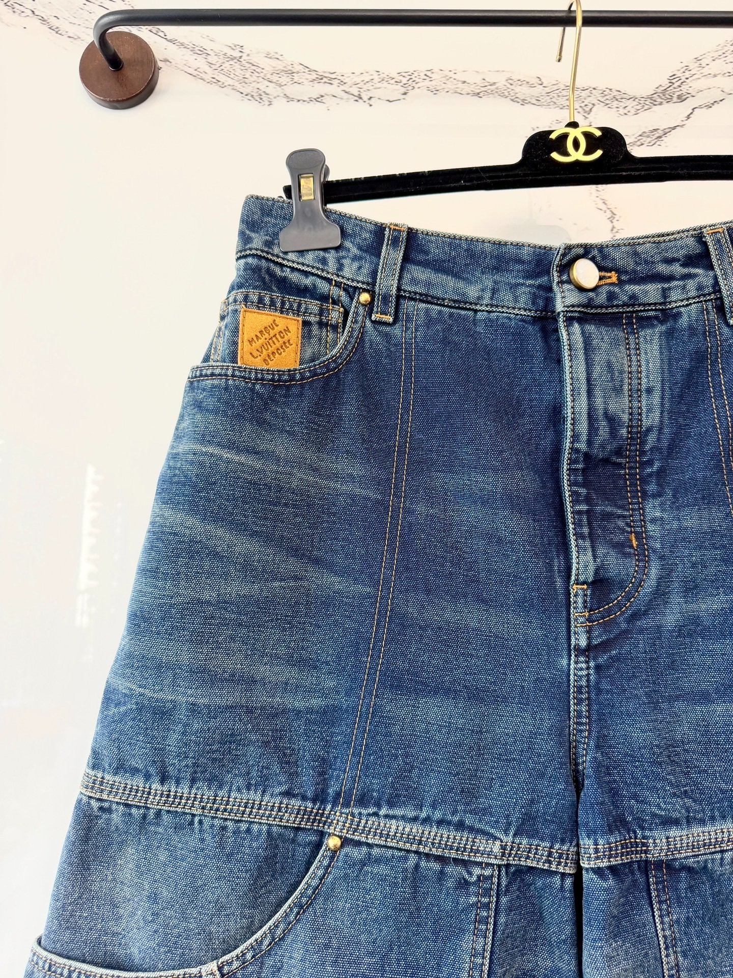 Louis Vuitton x Nigo Denim Work Shorts — front