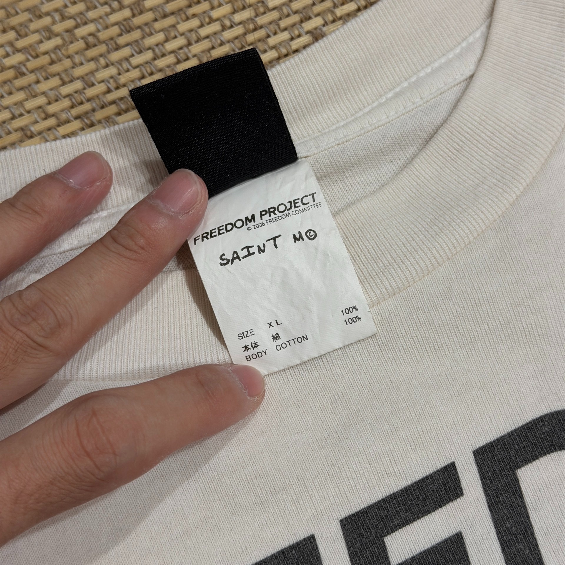Saint Michael Astronaut Graphic T-Shirt — label