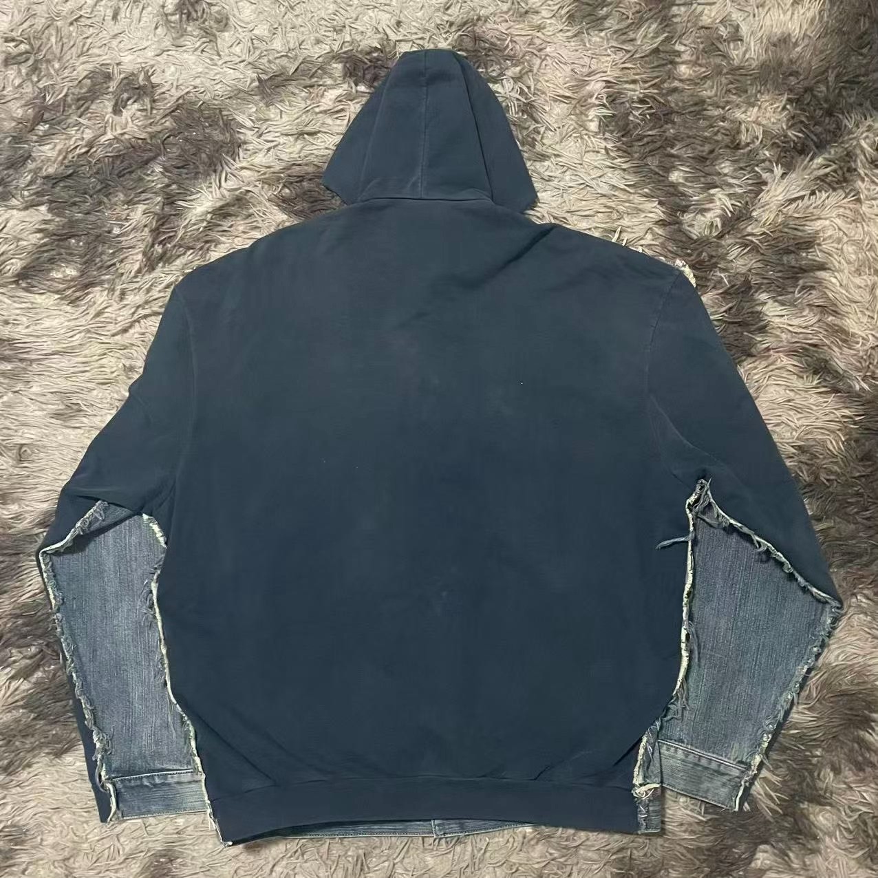 Balenciaga Faux Two-Piece Denim Hoodie — front