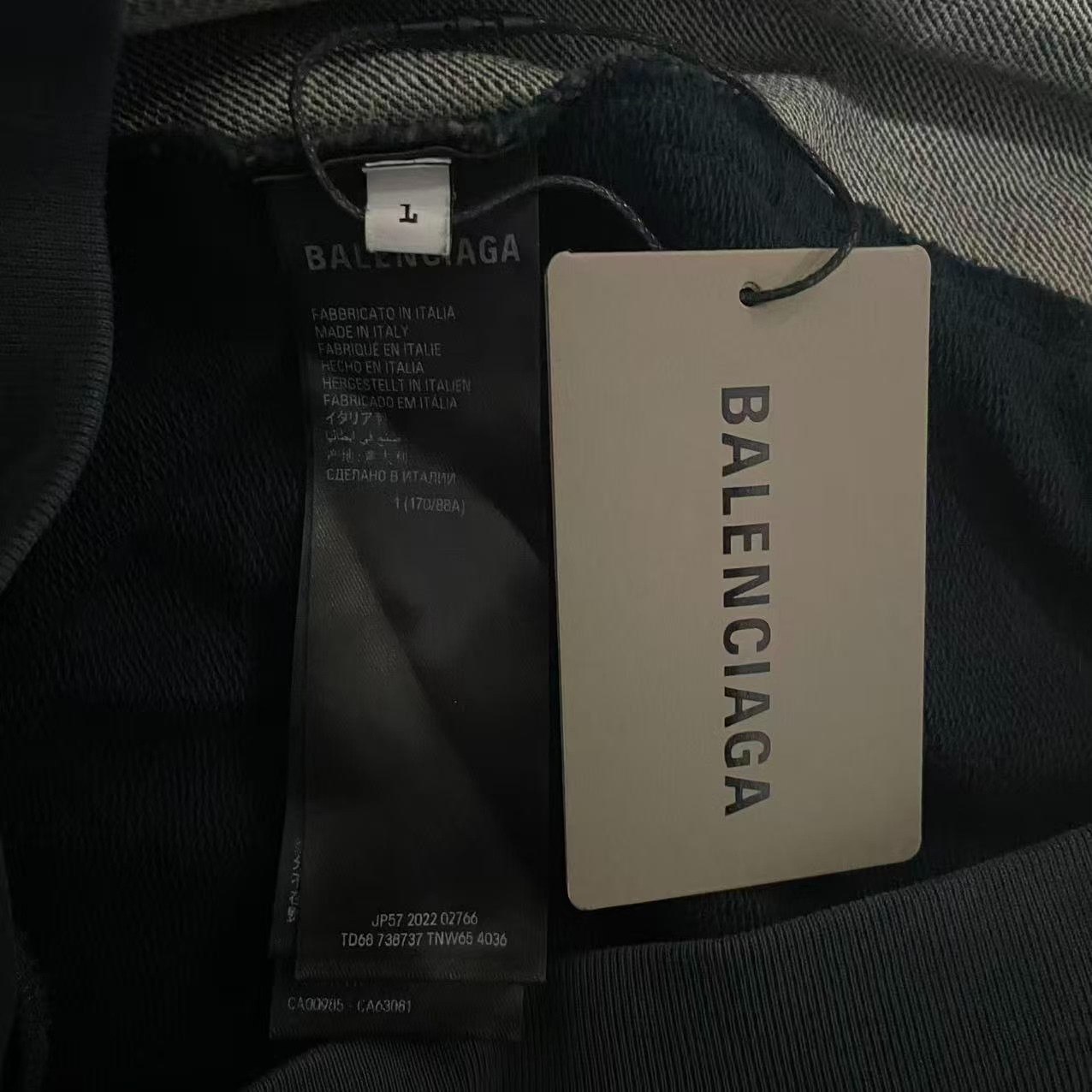 Balenciaga Faux Two-Piece Denim Hoodie — back