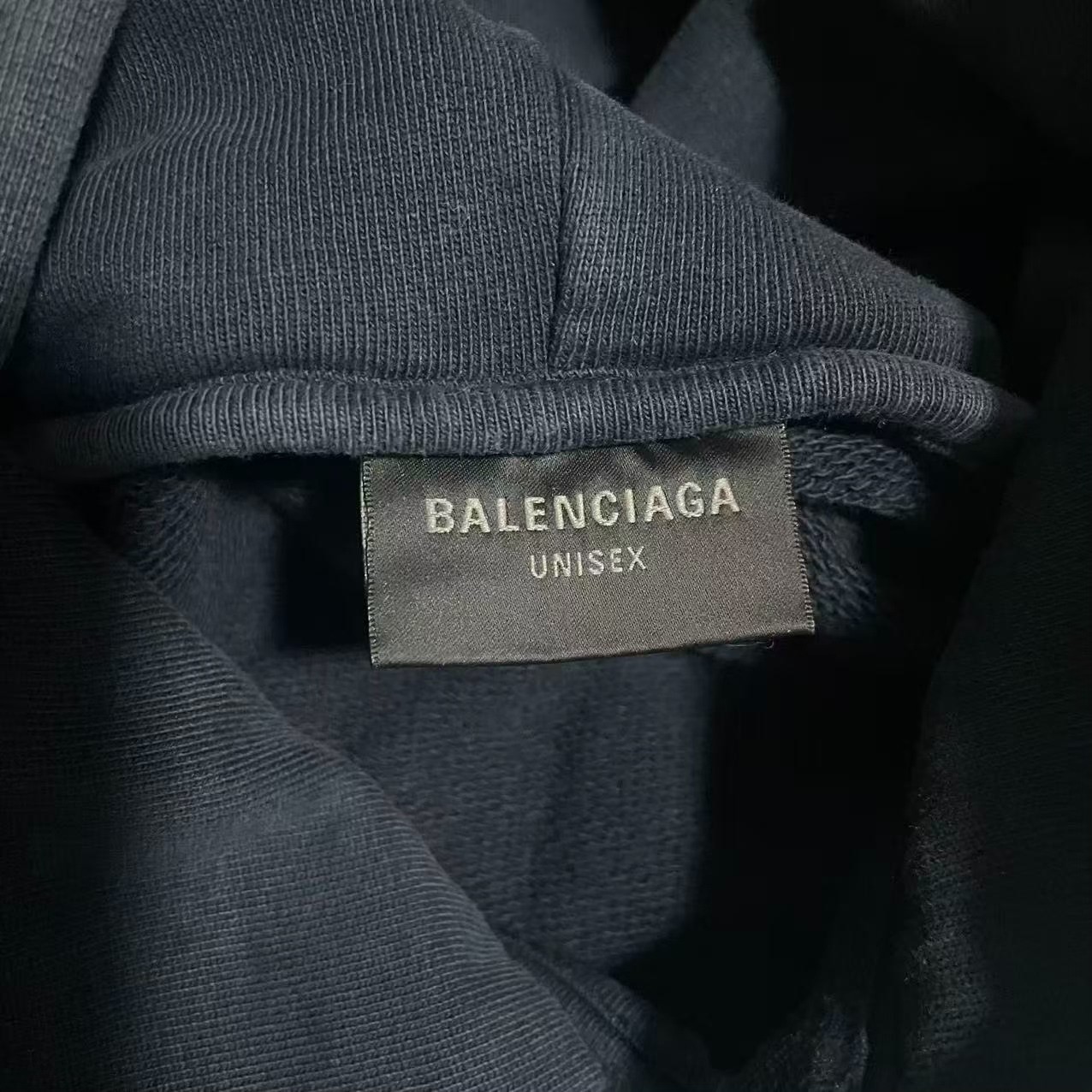 Balenciaga Faux Two-Piece Denim Hoodie — detail
