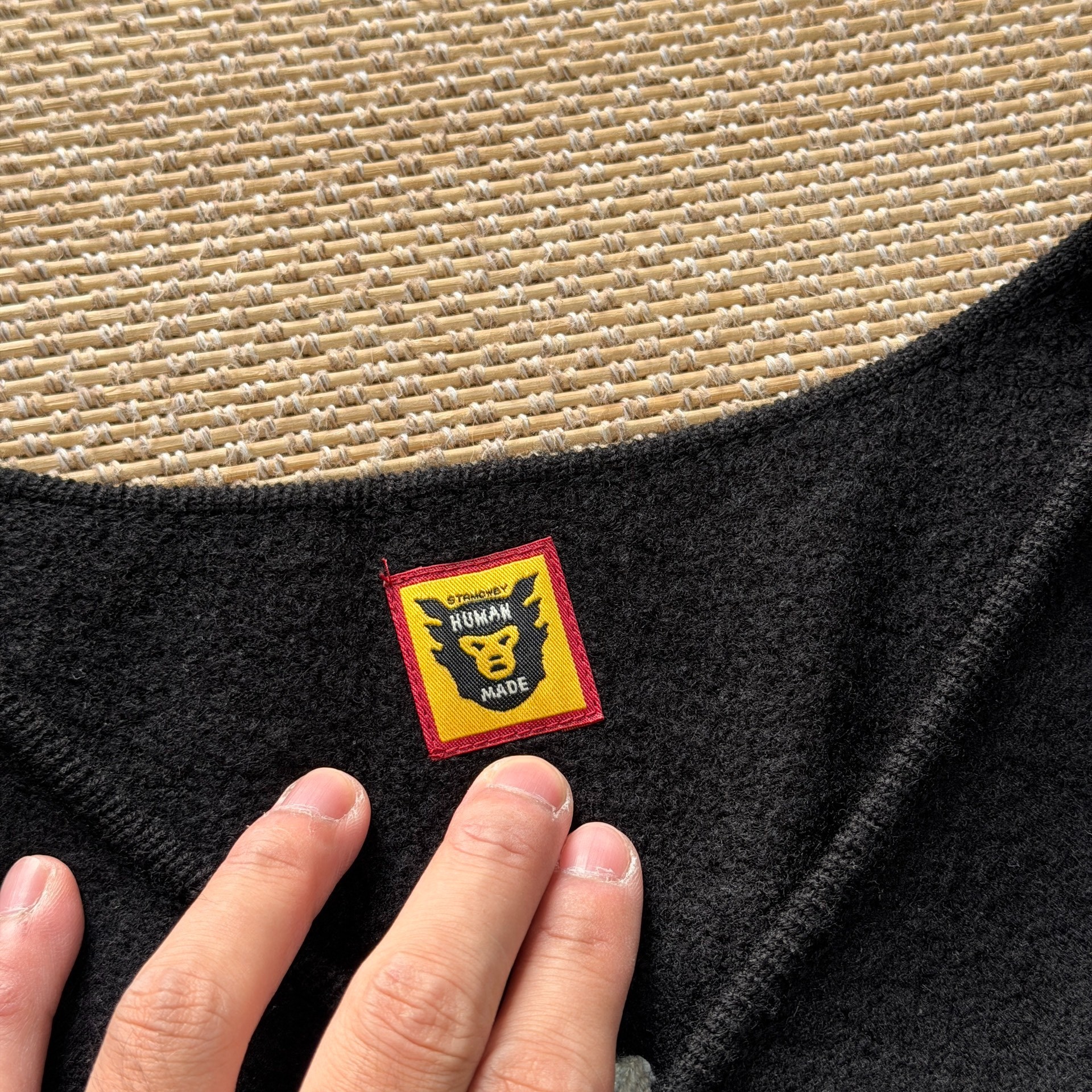 Human Made Black Bear Fleece Zip Cardigan — back