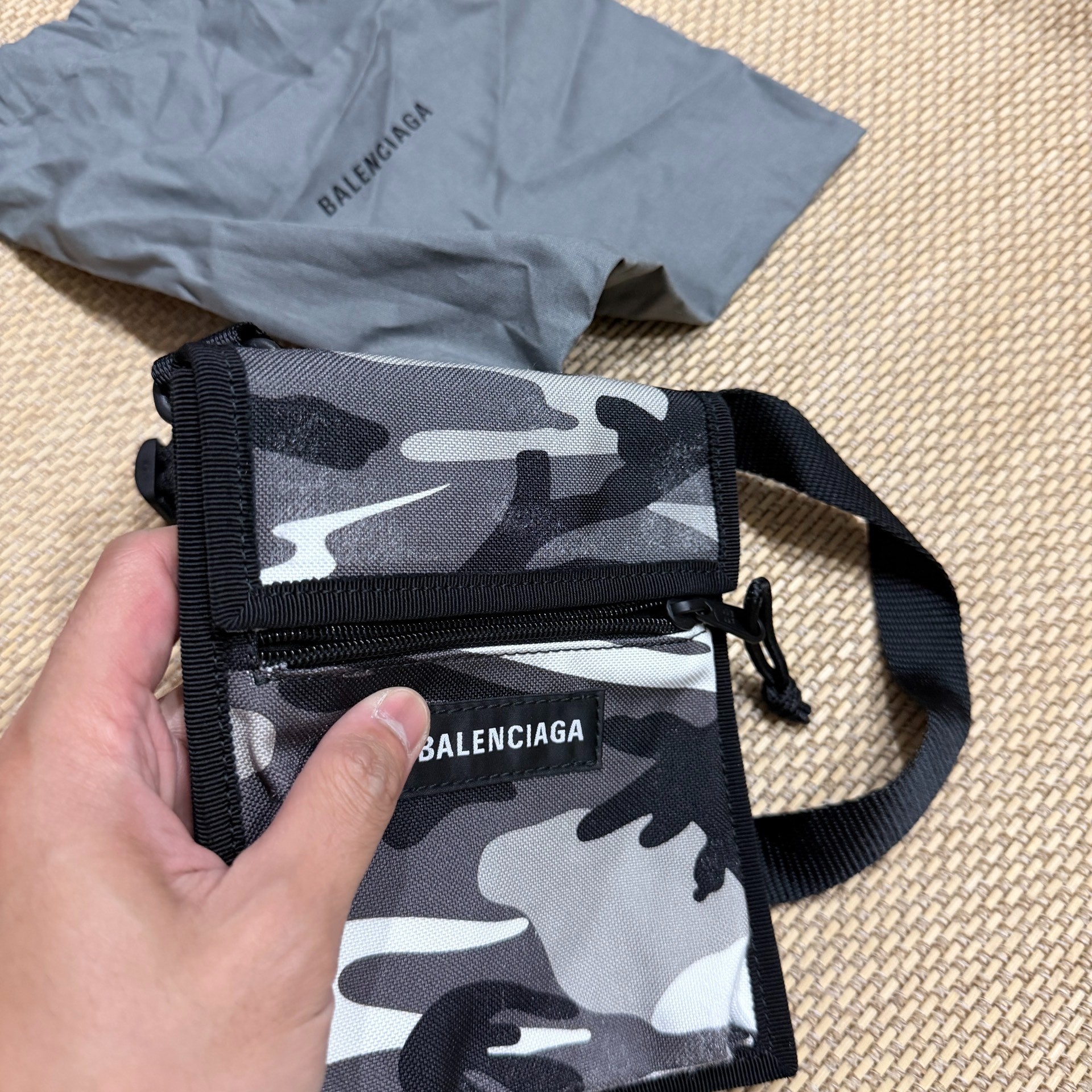 Balenciaga Explorer Camo Crossbody Bag — front