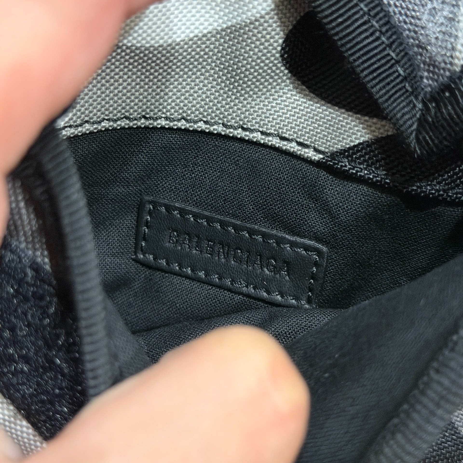 Balenciaga Explorer Camo Crossbody Bag — label
