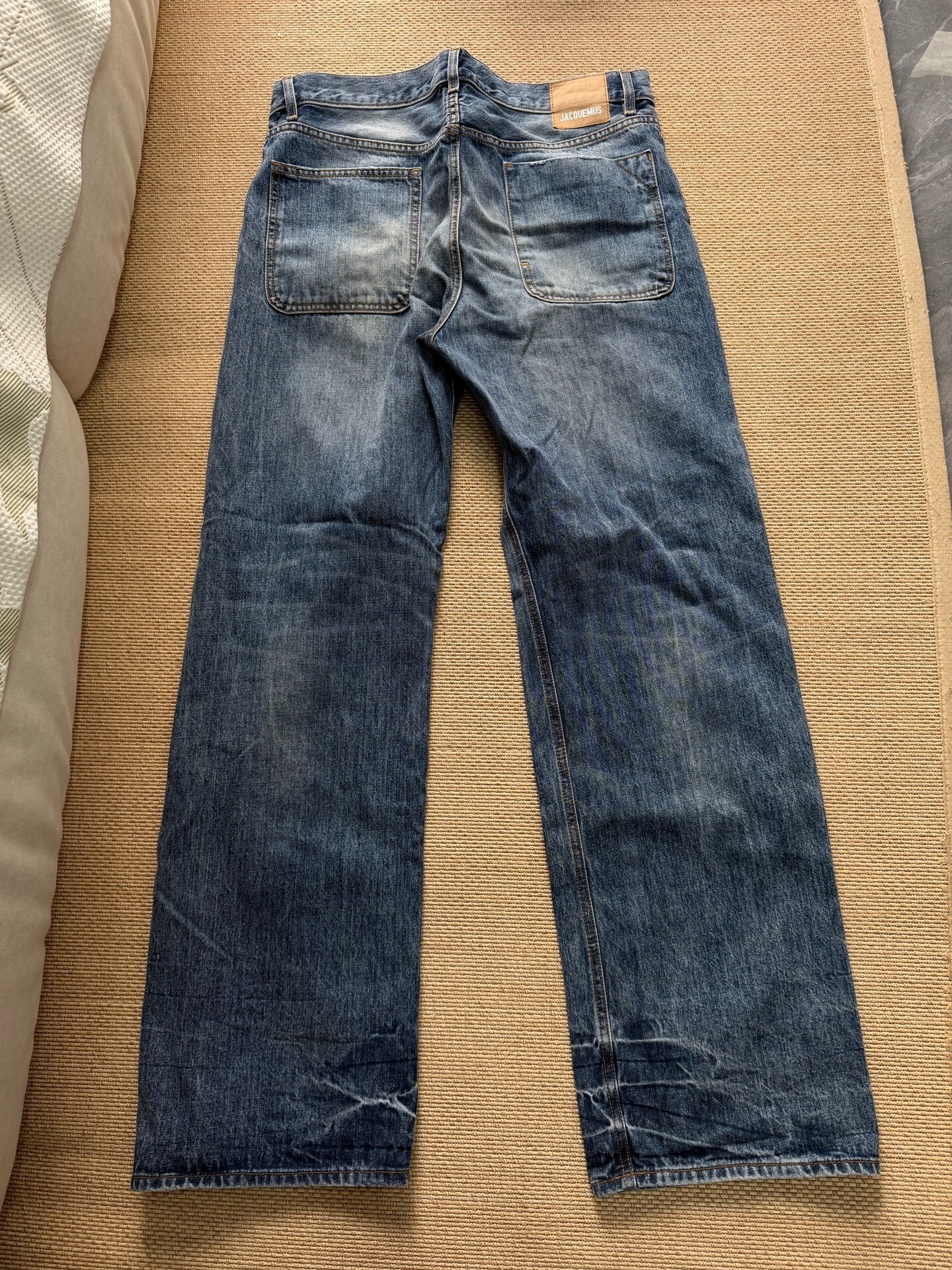 Jacquemus Faded Indigo Wide-Leg Jeans — front
