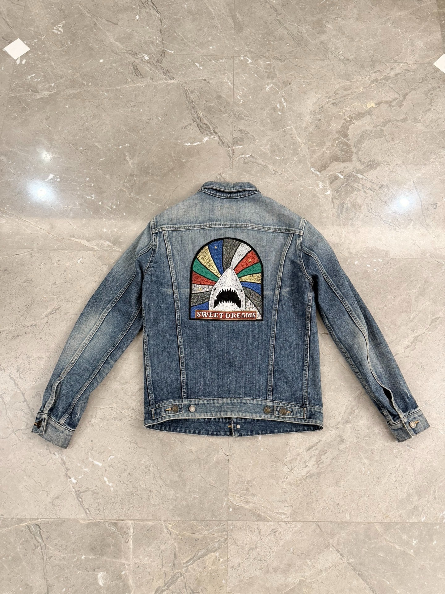 Saint Laurent 16FW Shark Embroidery Denim Jacket