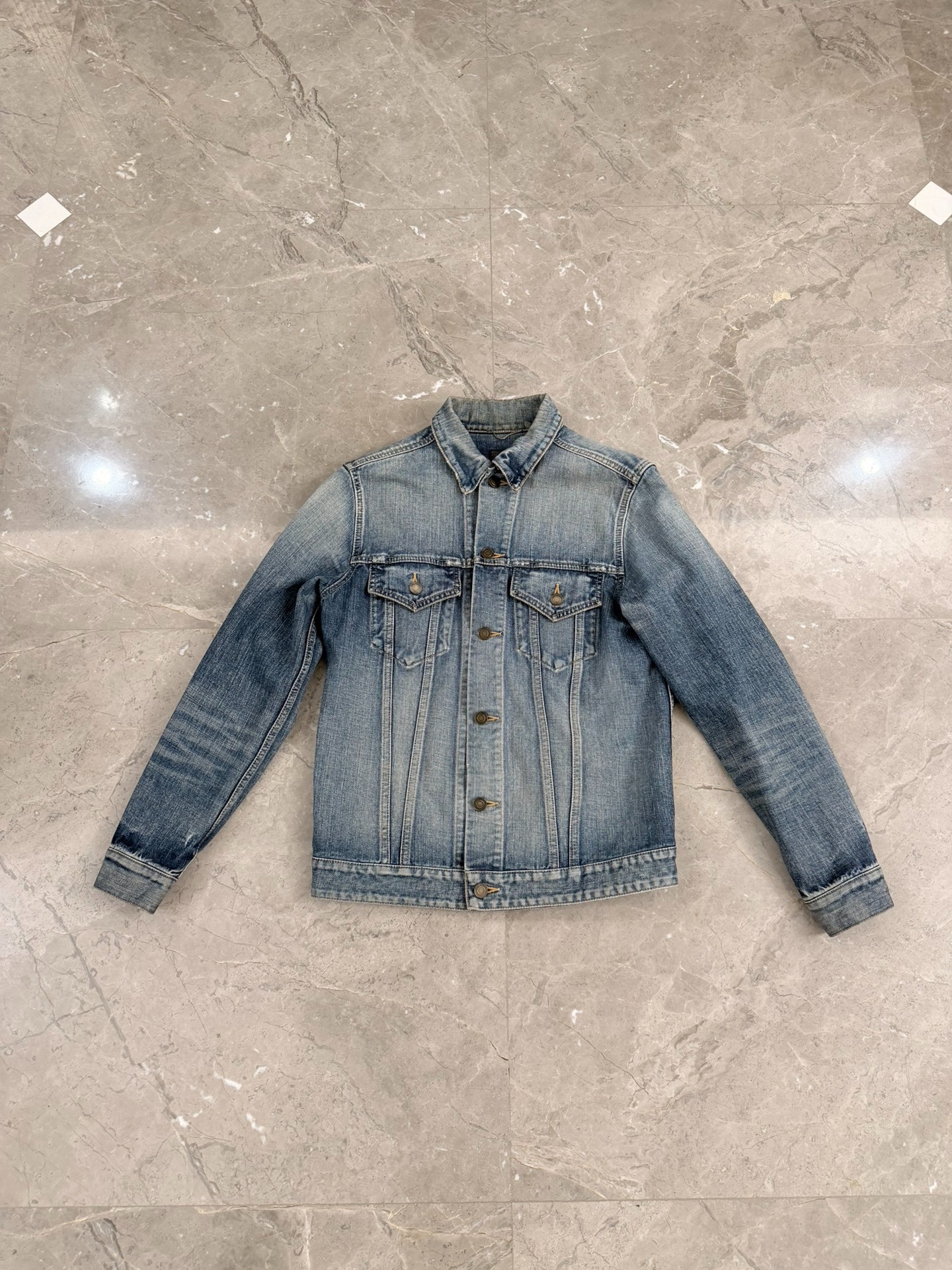 Saint Laurent 16FW Shark Embroidery Denim Jacket — front