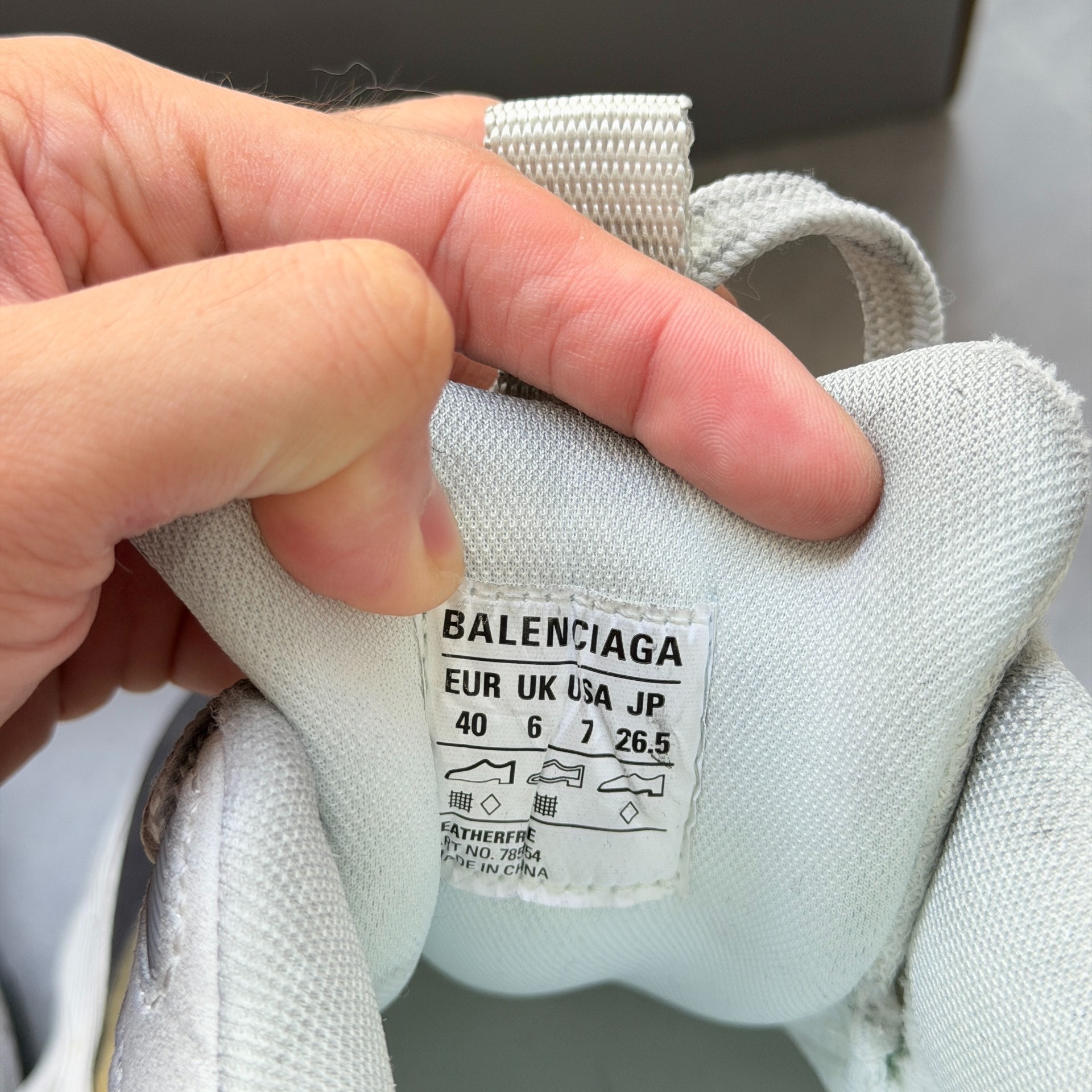Balenciaga Cargo Distressed White-Gray Sneakers — front