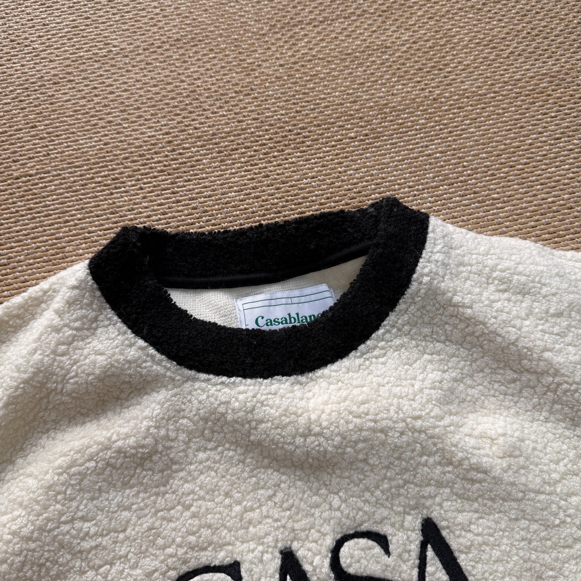 Casablanca Black White Fleece Sweatshirt — detail