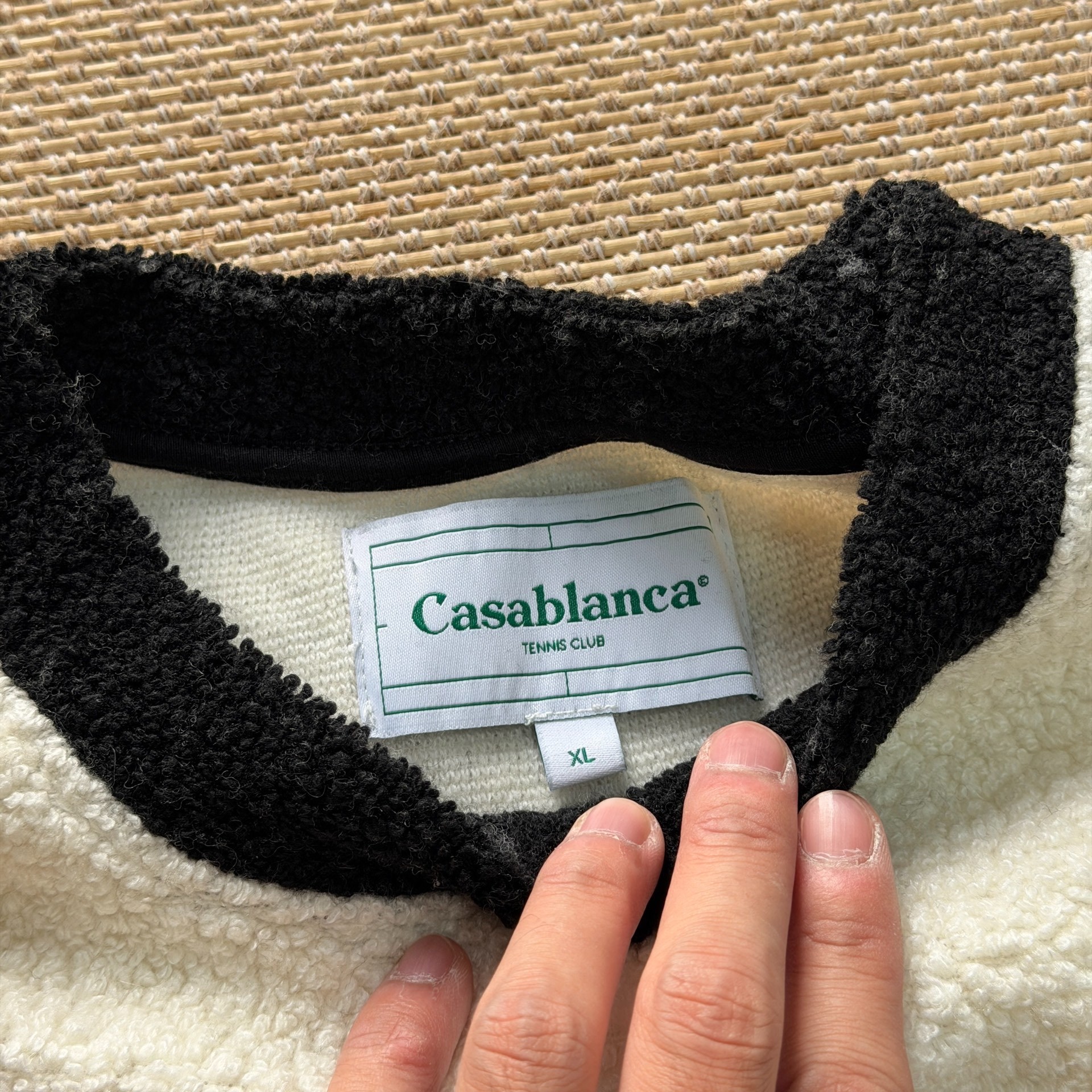 Casablanca Black White Fleece Sweatshirt — back