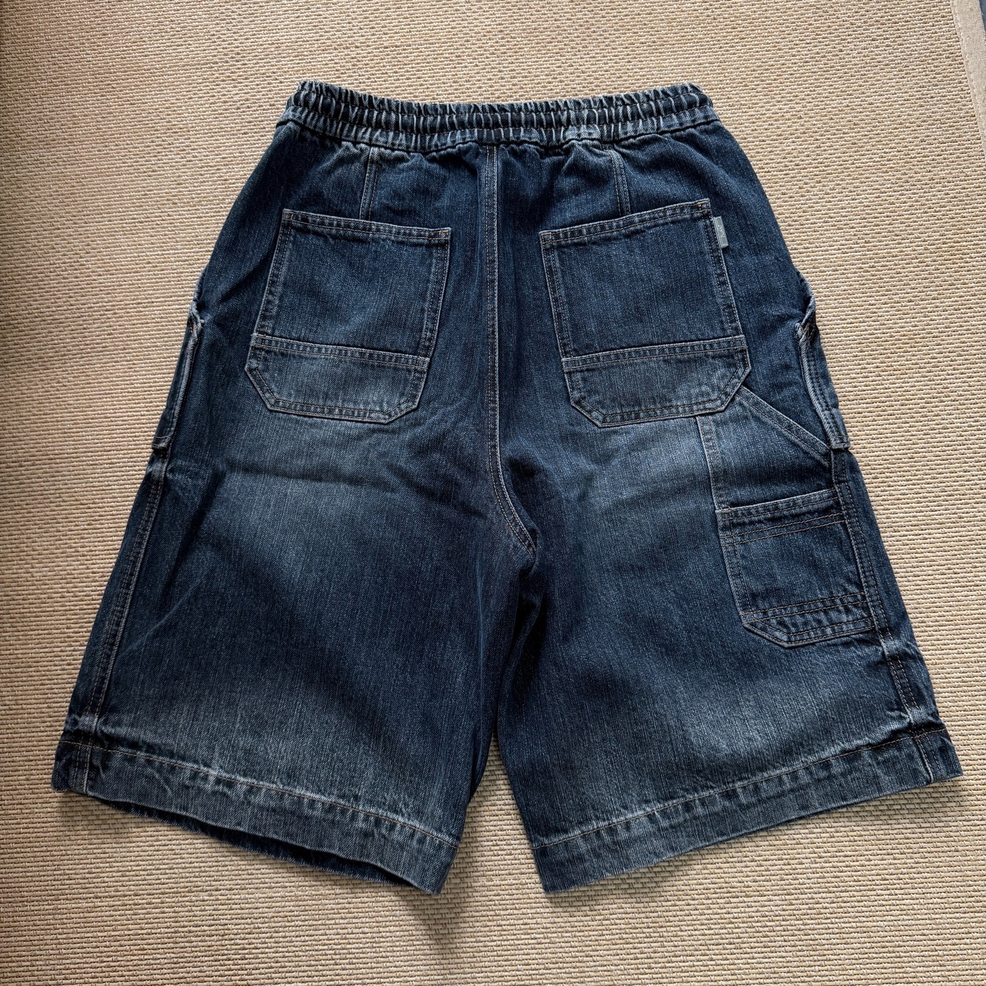 Juun.J Dark Blue Denim Shorts — front