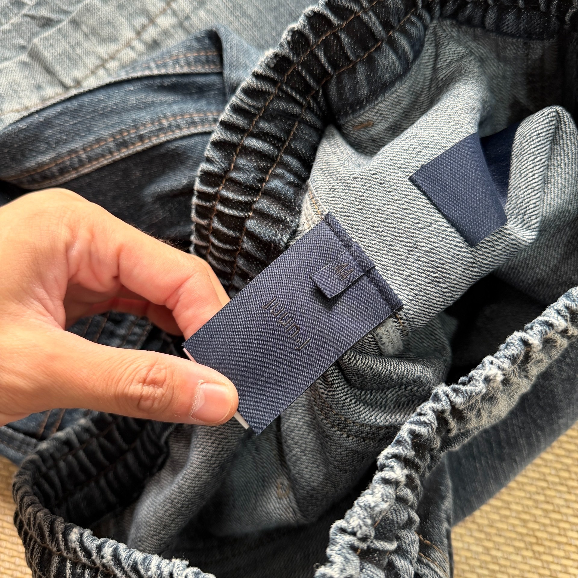 Juun.J Dark Blue Denim Shorts — back