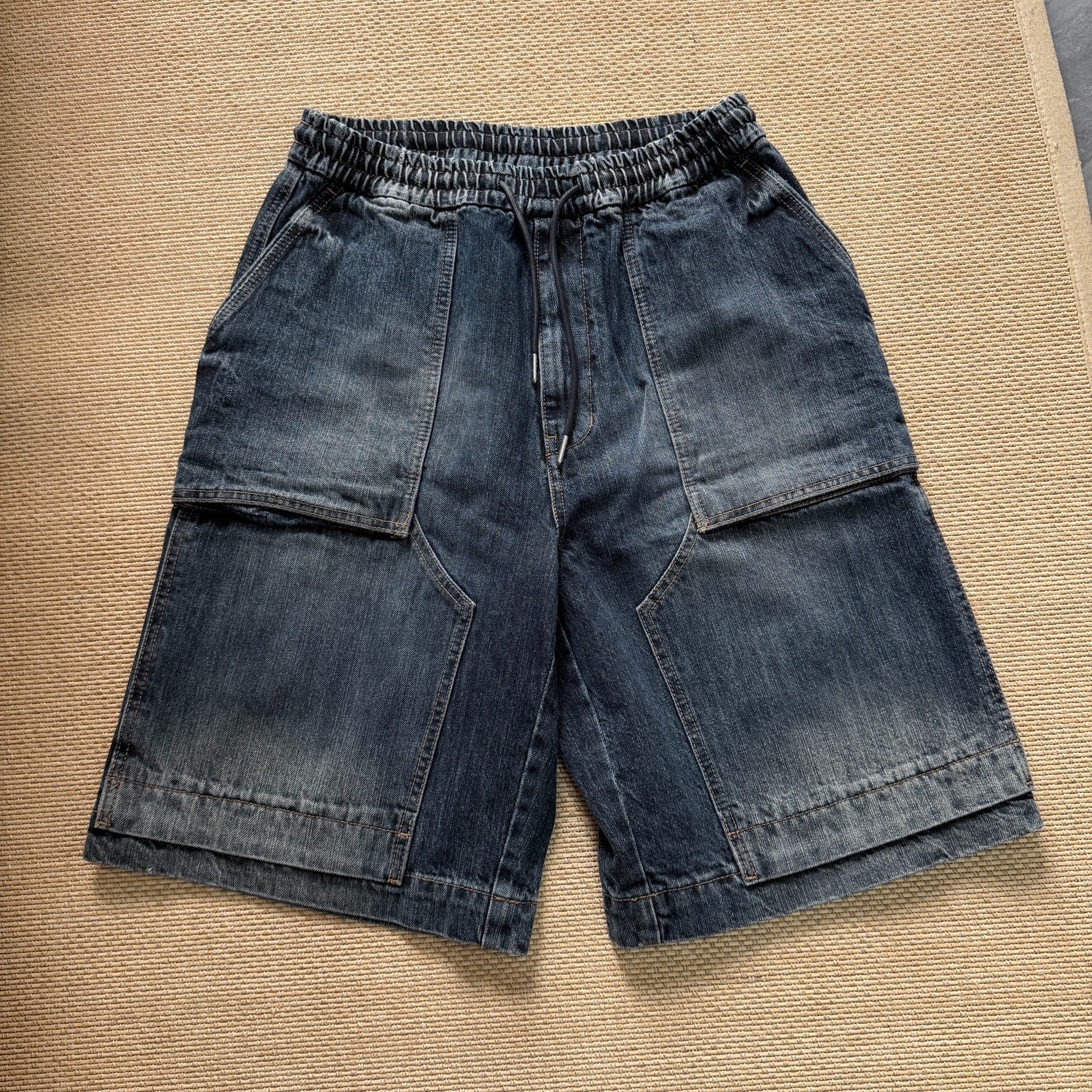 Juun.J Dark Blue Denim Shorts
