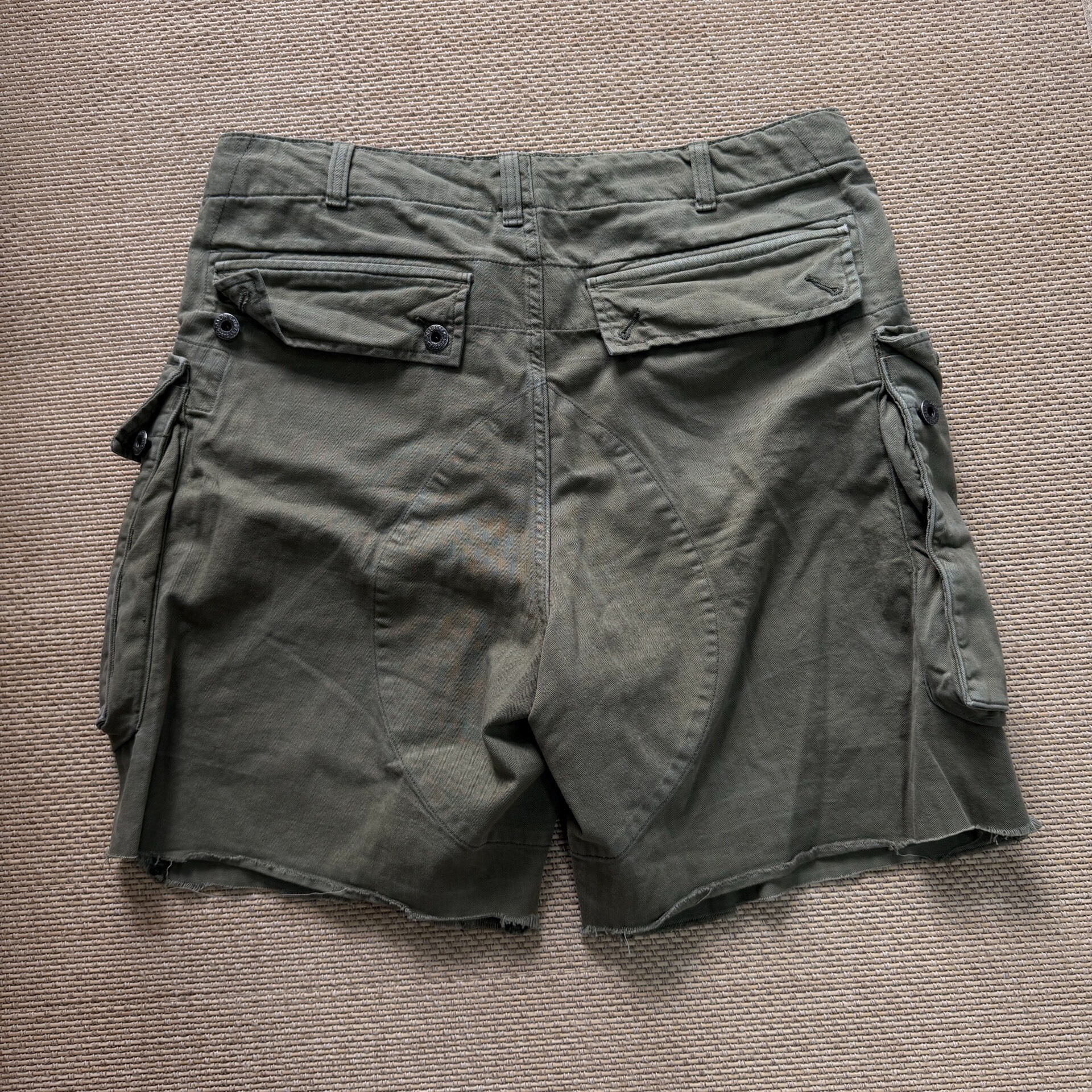 Ralph Lauren Olive Military Cargo Shorts — front