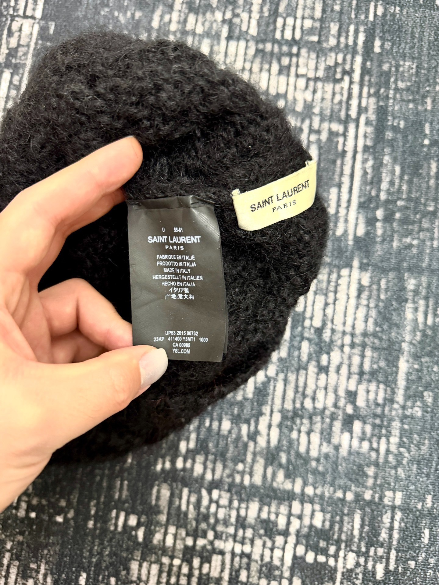 Saint Laurent 16SS Runway Pom-Pom Beanie — detail