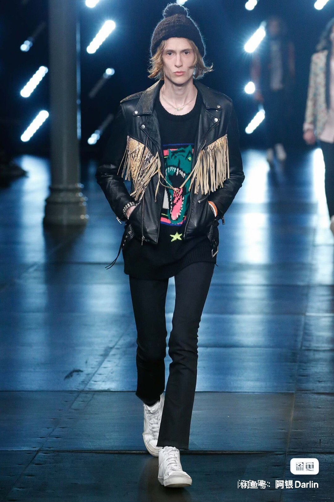 Saint Laurent 16SS Runway Pom-Pom Beanie — back