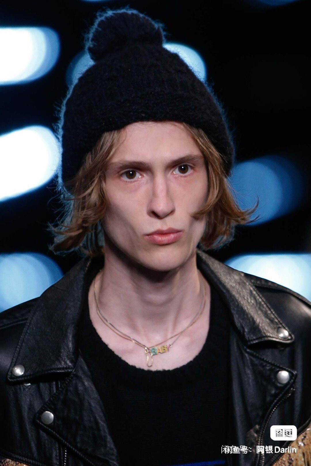 Saint Laurent 16SS Runway Pom-Pom Beanie — label