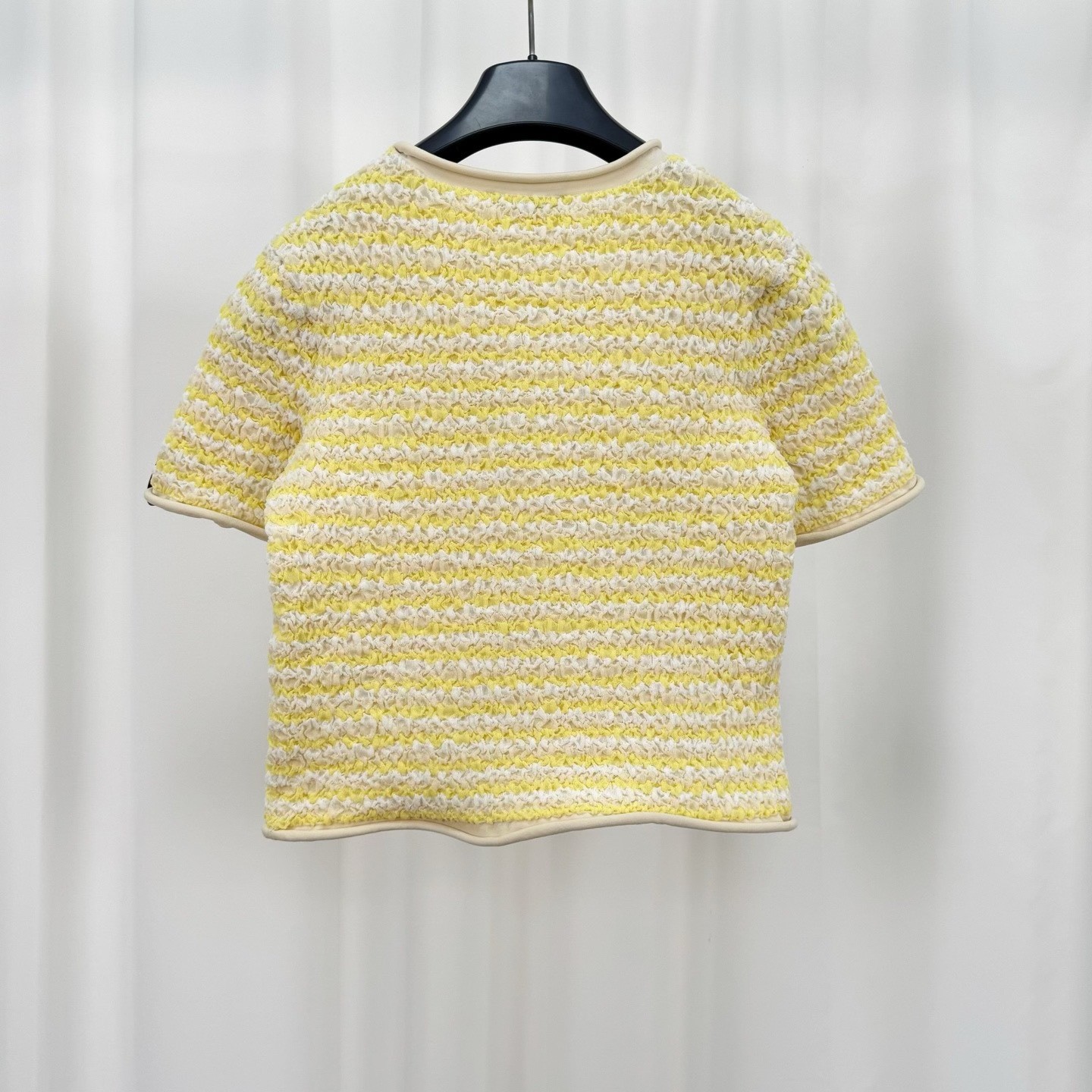 Louis Vuitton Yellow Ruched Leather Tab Top — front